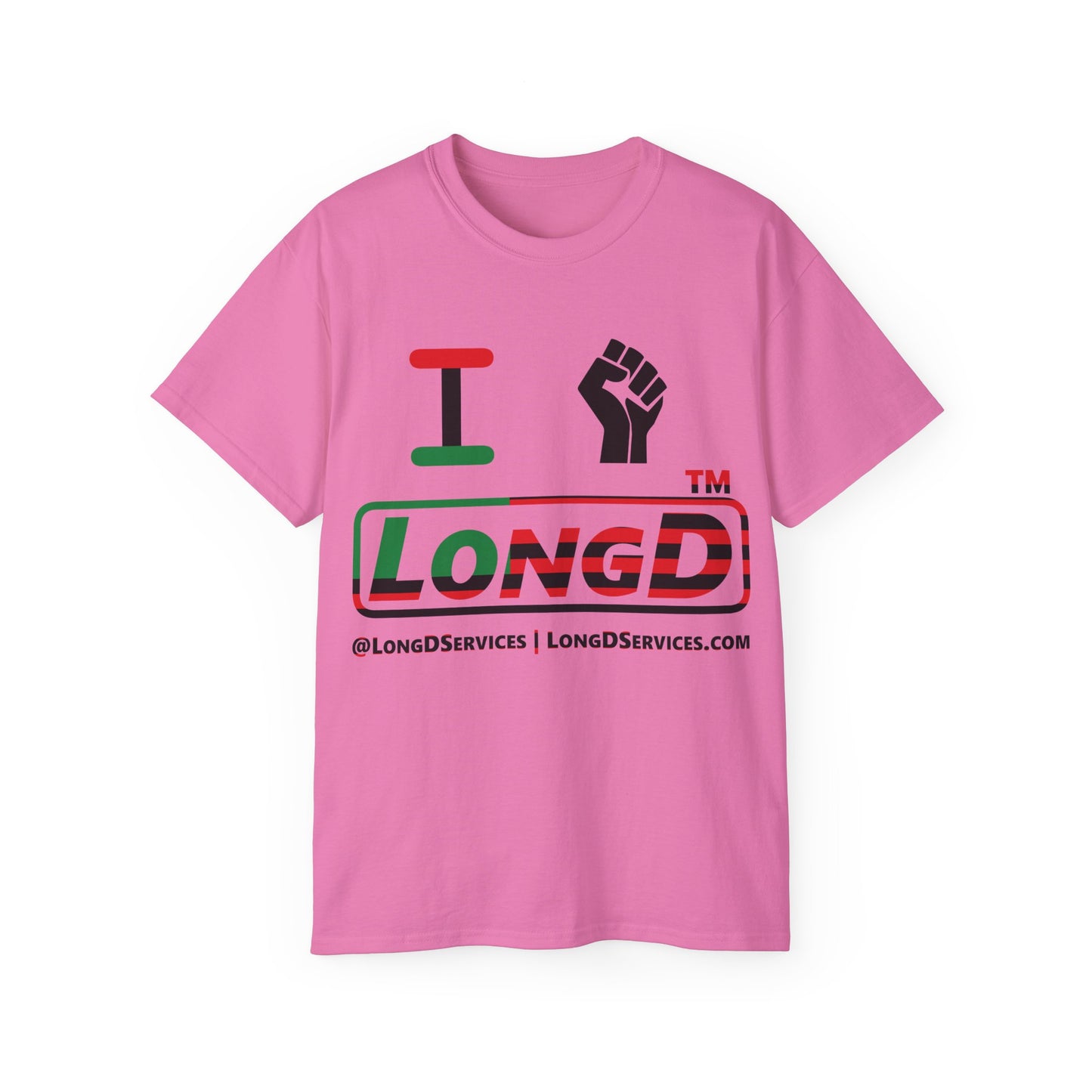 I fist LongD positive flag tag-domain logo cotton tee