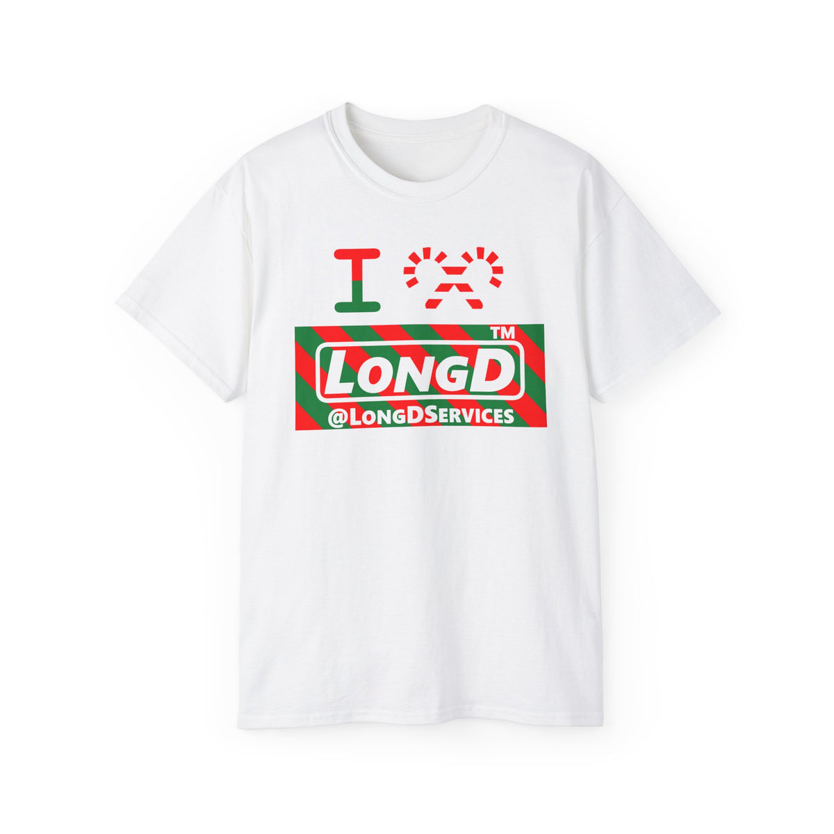 I candy cane LongD Tag negative 12-striped logo cotton tee