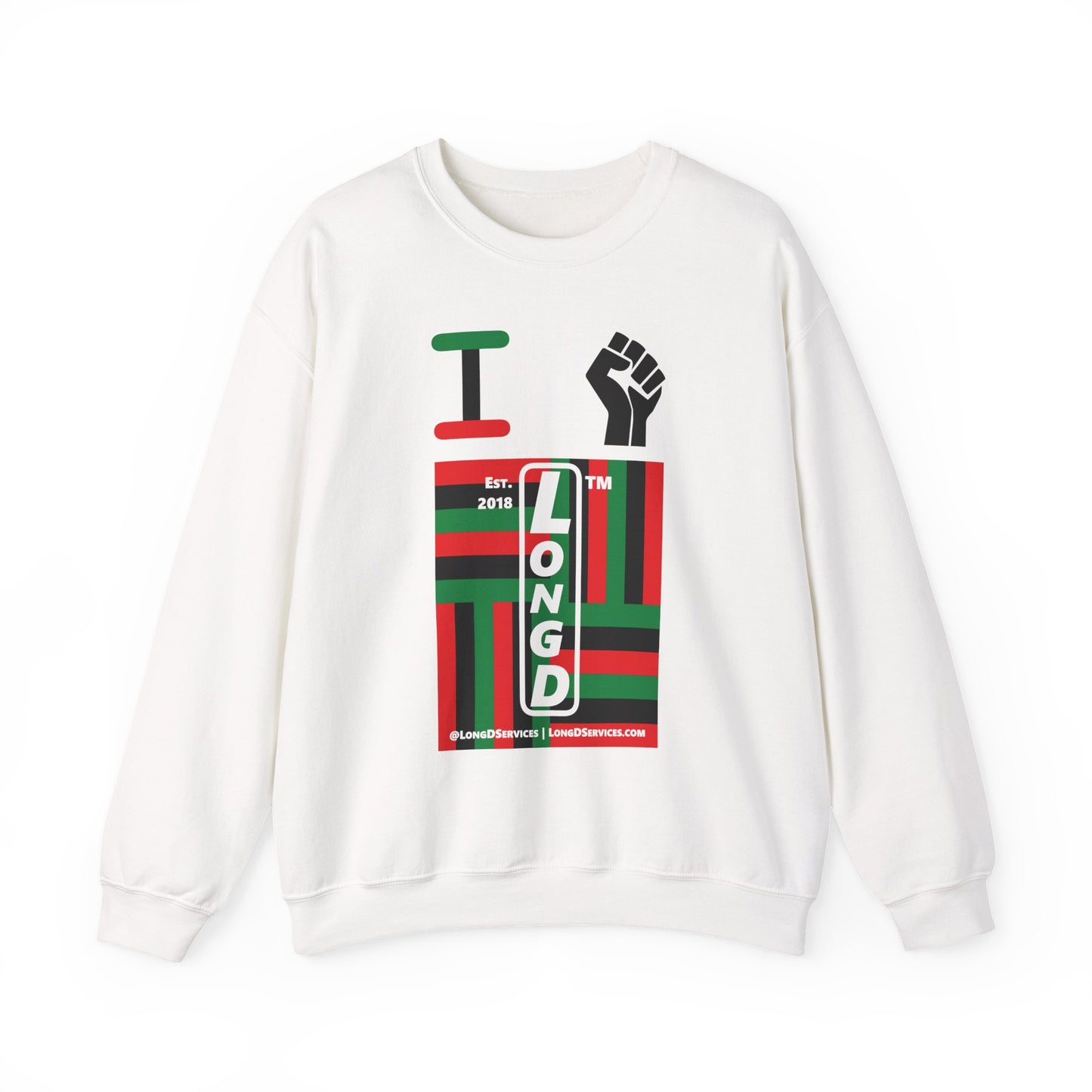 I Fist LongD negative windmill tag-domain upright logo crewneck sweatshirt