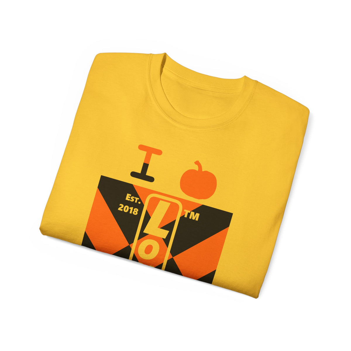 I pumpkin LongD Tag negative upright mixed argyle logo cotton tee