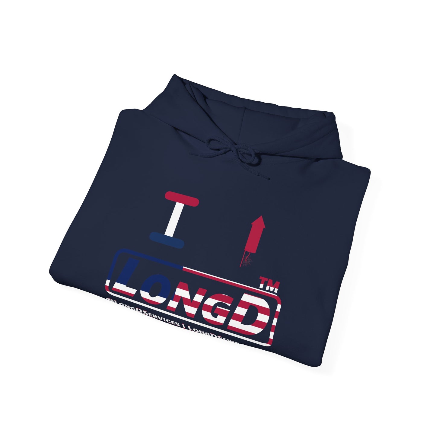 I firecracker LongD® positive flag tag-domain logo hoodie