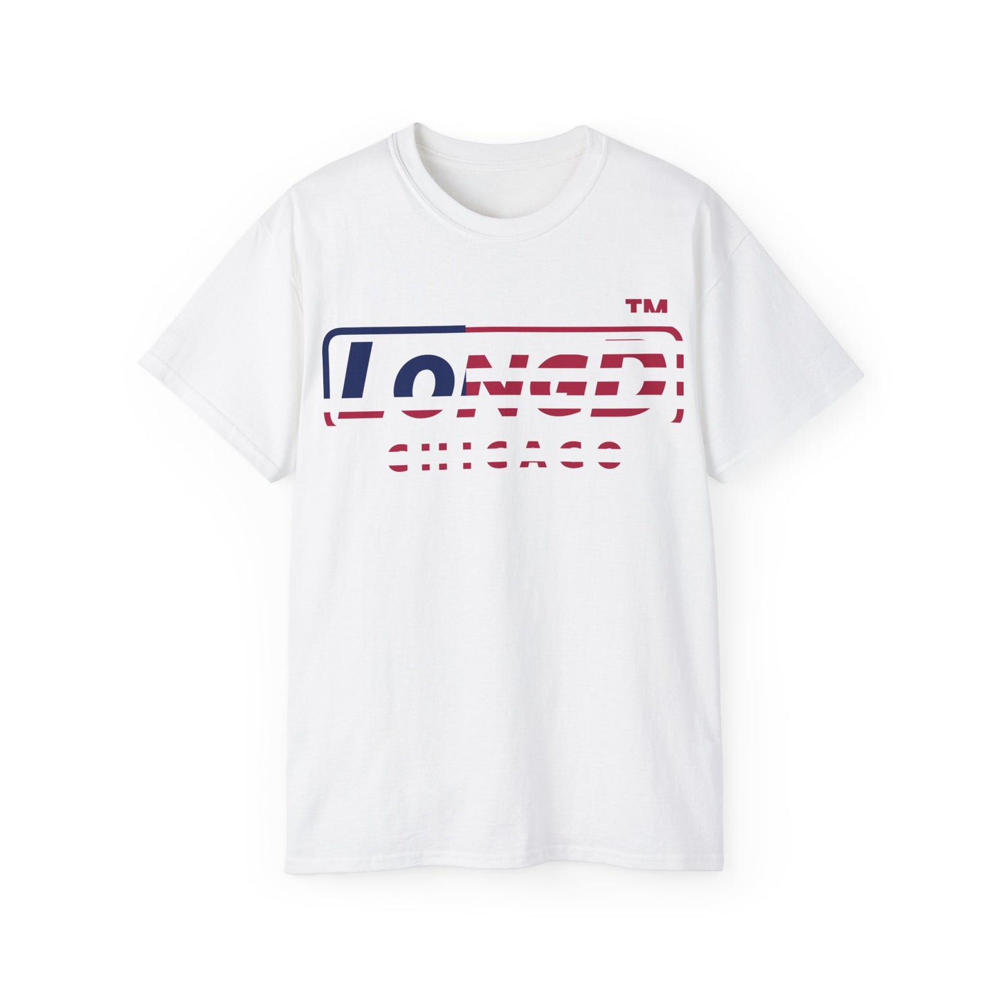 LongD positive flag Chicago logo cotton tee (patriotic colors)