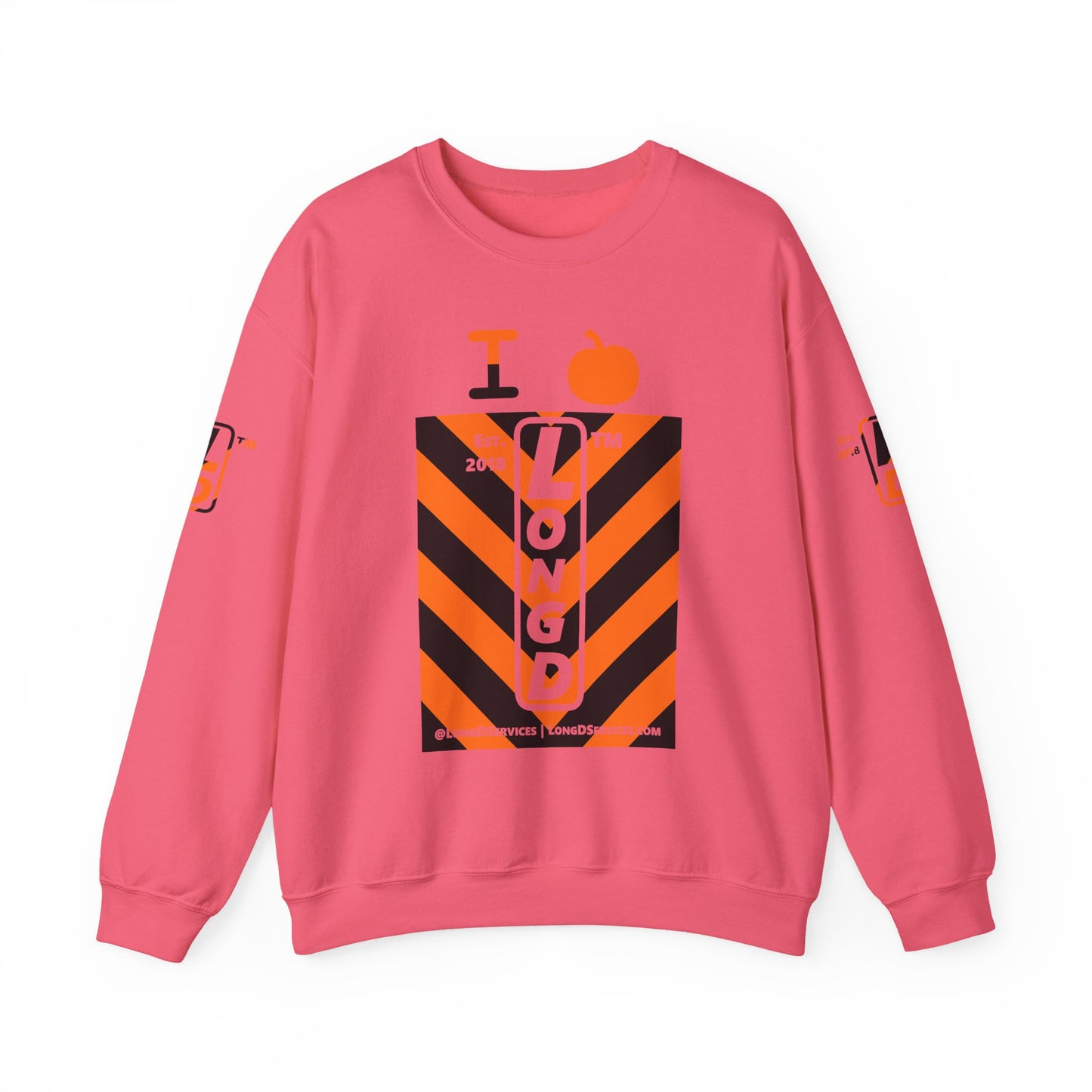 I pumpkin LongD Tag-domain negative upright downward chevron 4-print logo crewneck sweatshirt
