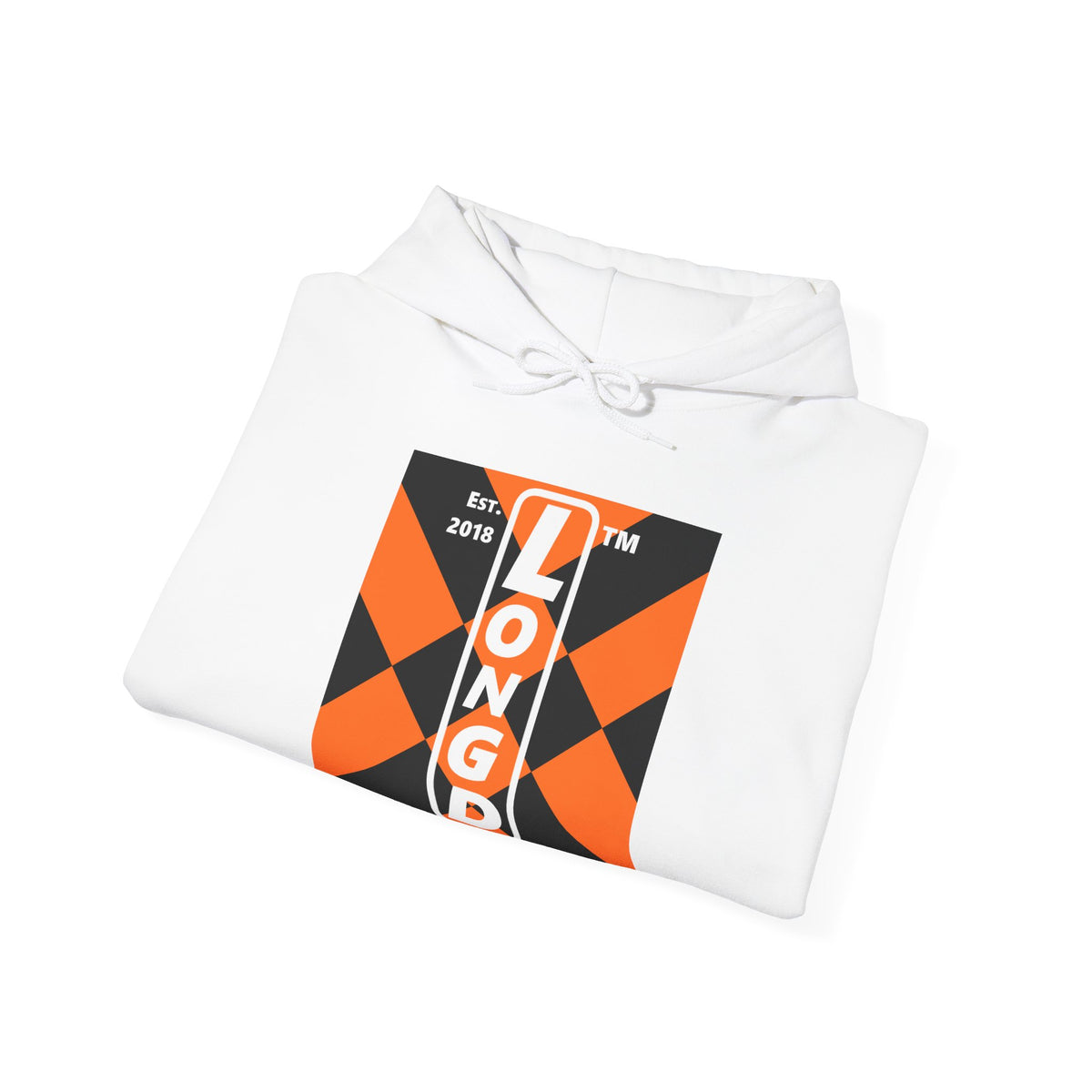 LongD Chicago negative upright mixed argyle logo (Halloween colors) hoodie