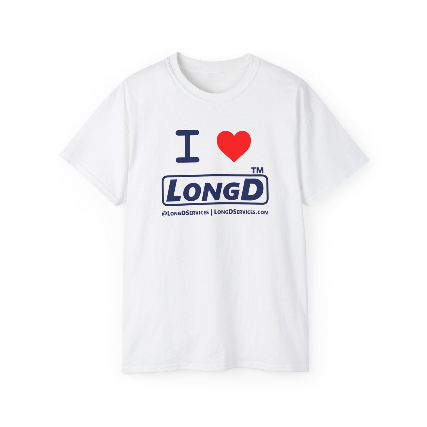 I Luv LongD Tag-domain positive official basic logo cotton tee