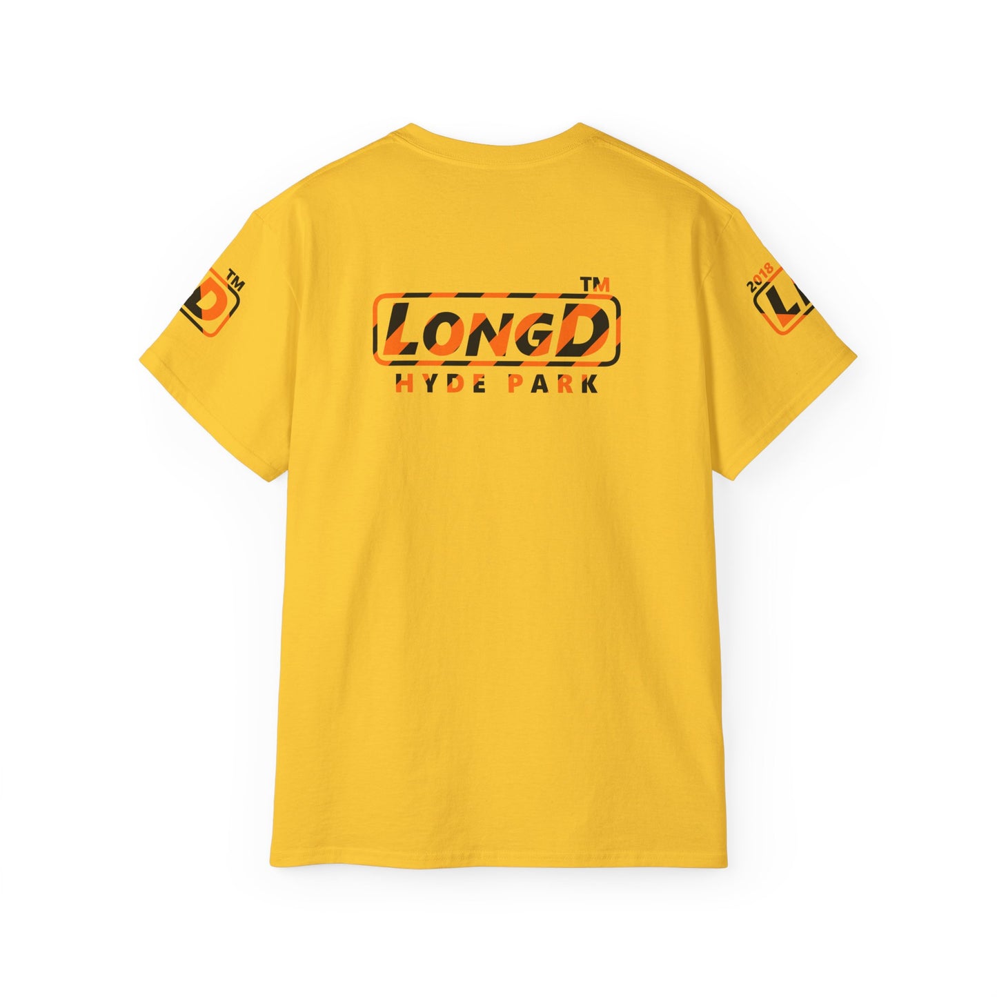 LongD Hyde Park positive 12-striped 4-print logo (Halloween colors) cotton tee
