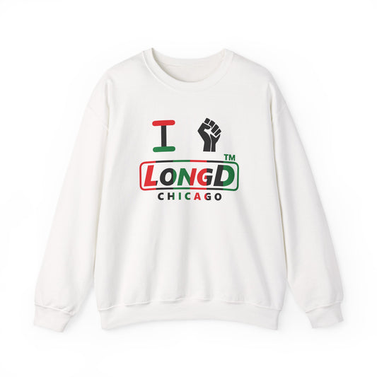 I fist LongD positive vertical 6-striped Chicago logo crewneck sweatshirt