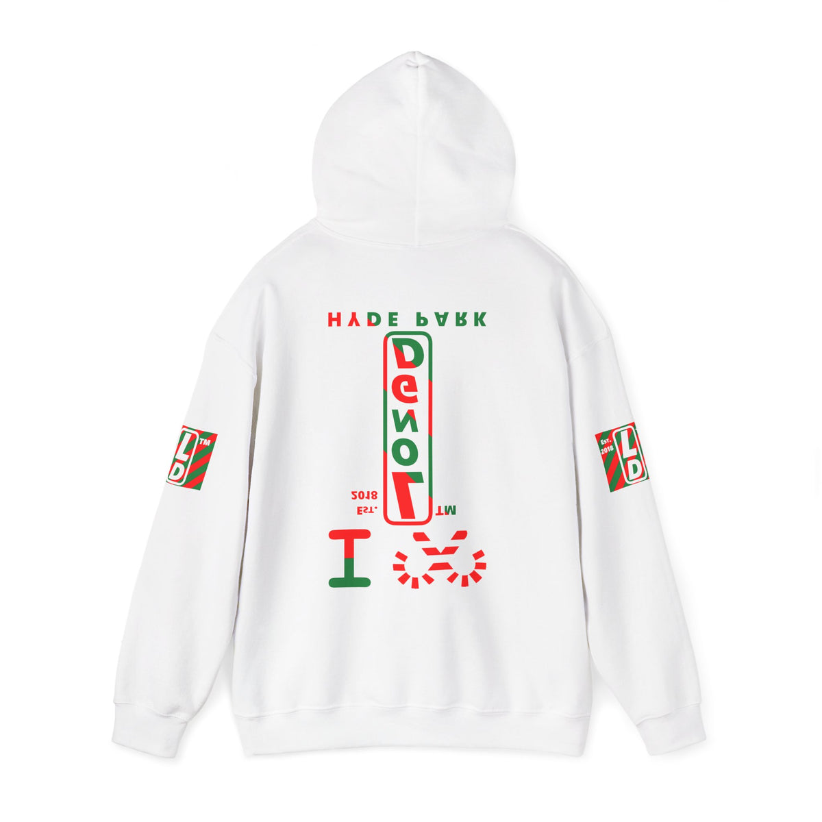 I candy cane LongD Hyde Park positive upright pixel-weighted 4-striped 4-print logo hoodie