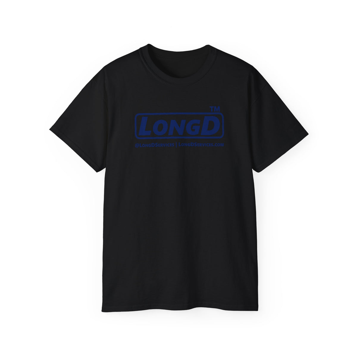 LongD Tag-domain positive official basic logo cotton tee