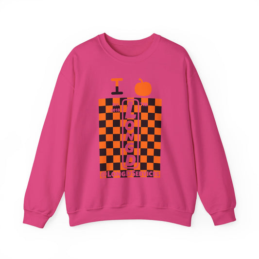 I pumpkin LongD Tag negative upright checkered logo crewneck sweatshirt