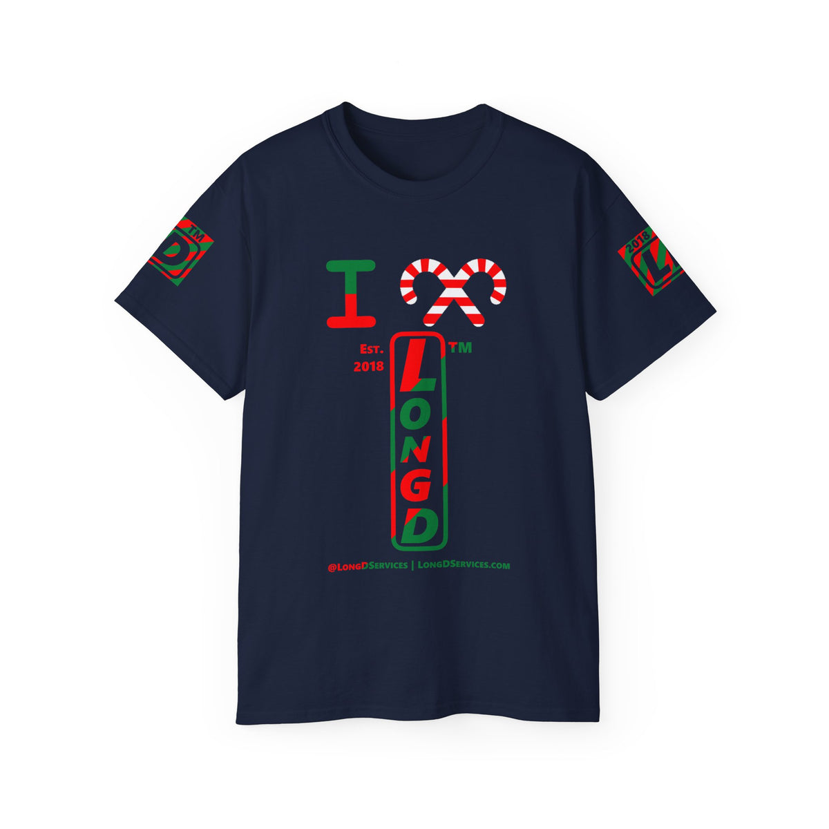 I candy cane LongD Tag-domain positive upright pixel-weighted 4-striped 4-print logo cotton tee