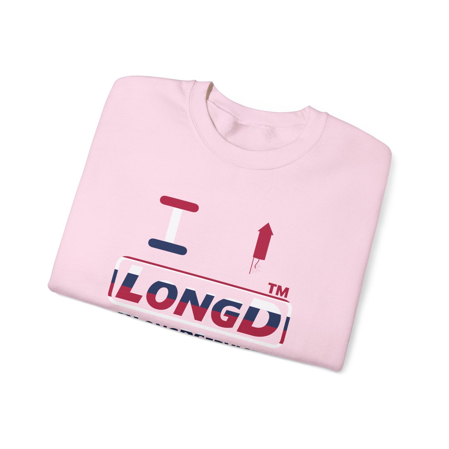 I firecracker LongD positive horizontal 6-striped tag logo crewneck sweatshirt