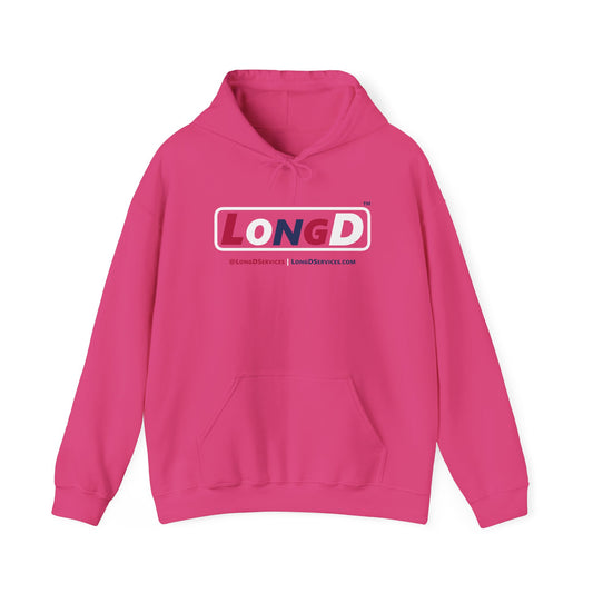 LongD® Logo Hoodie red, white and blue positive varied elements
