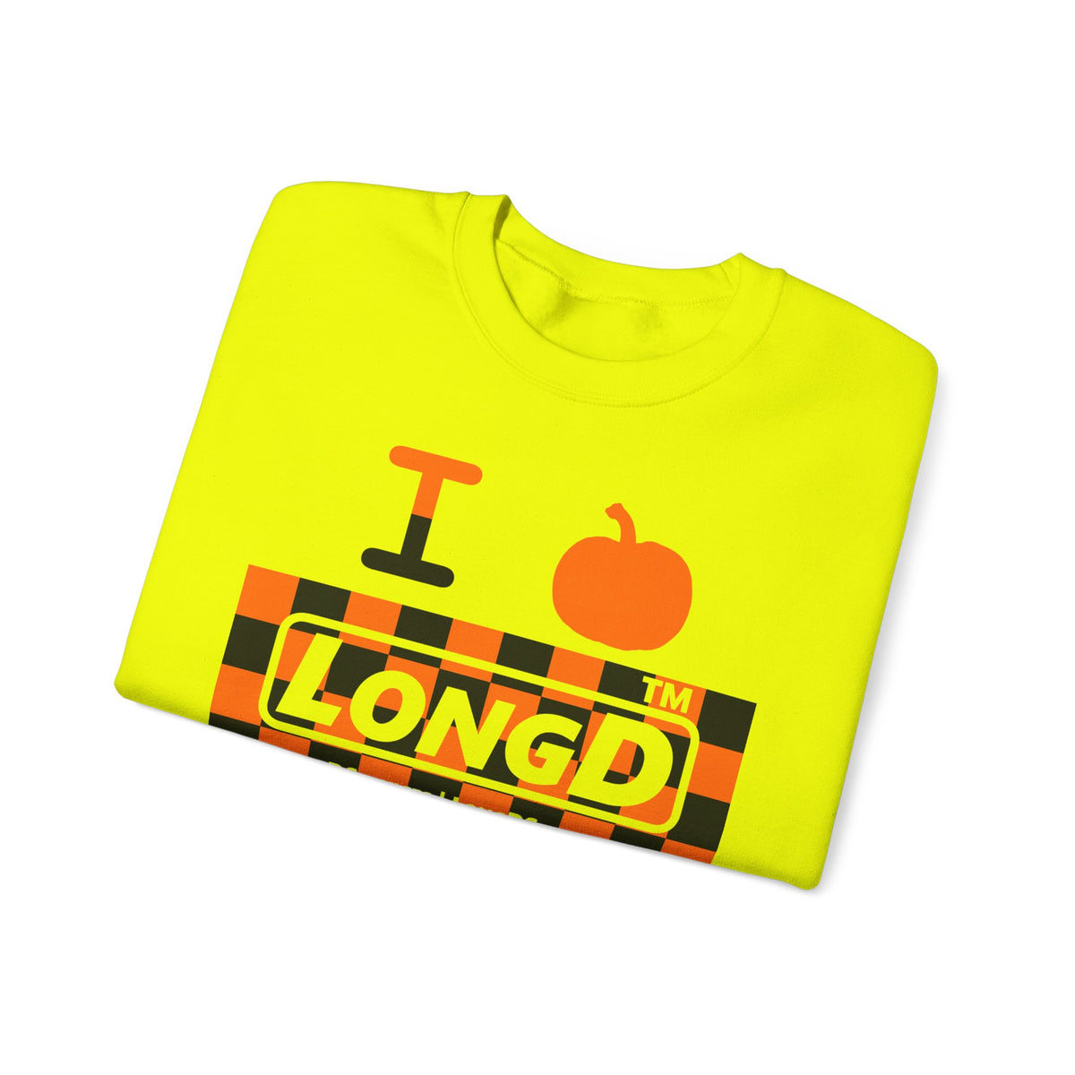 I pumpkin LongD Tag-domain negative checkered logo crewneck sweatshirt