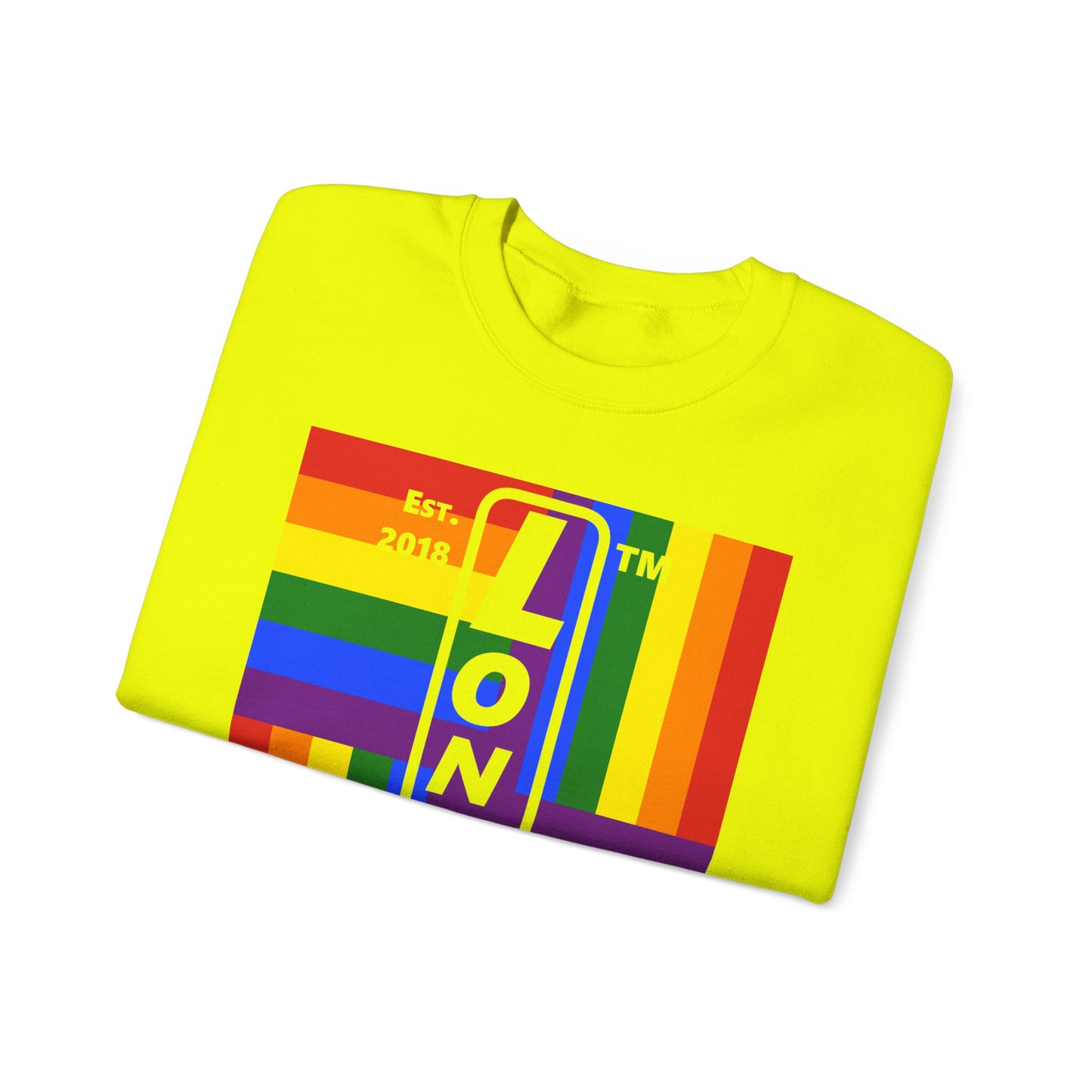 LongD negative windmill Hyde Park upright logo crewneck sweatshirt (Pride colors)