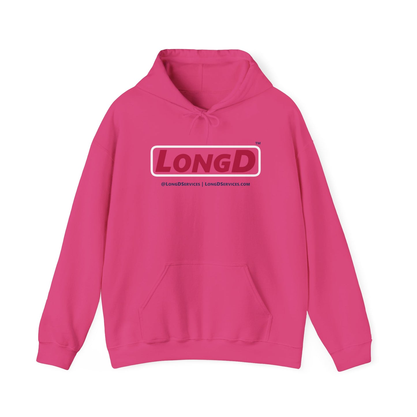 LongD® Logo Hoodie red, white and blue positive elements