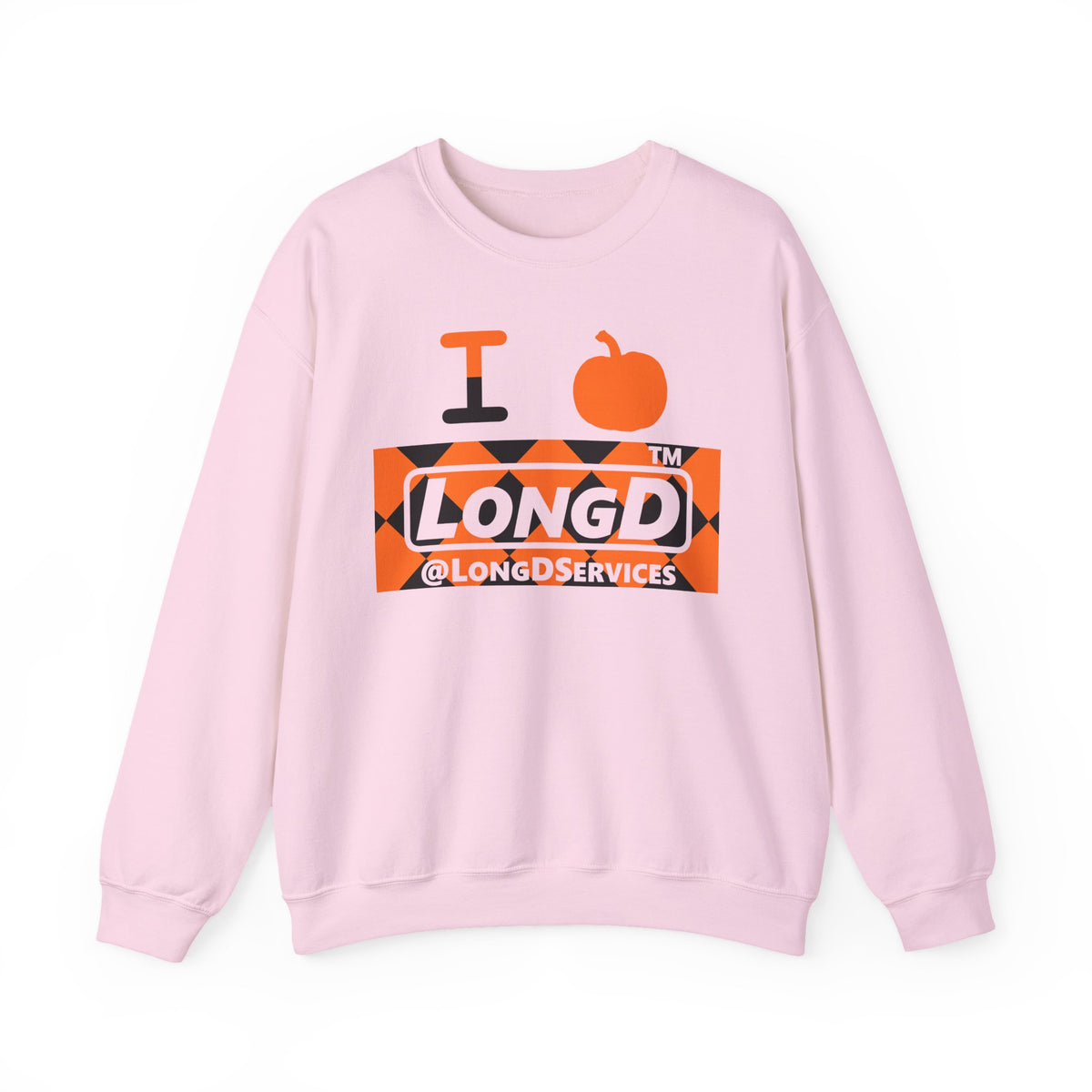 I pumpkin LongD Tag negative argyle logo crewneck sweatshirt