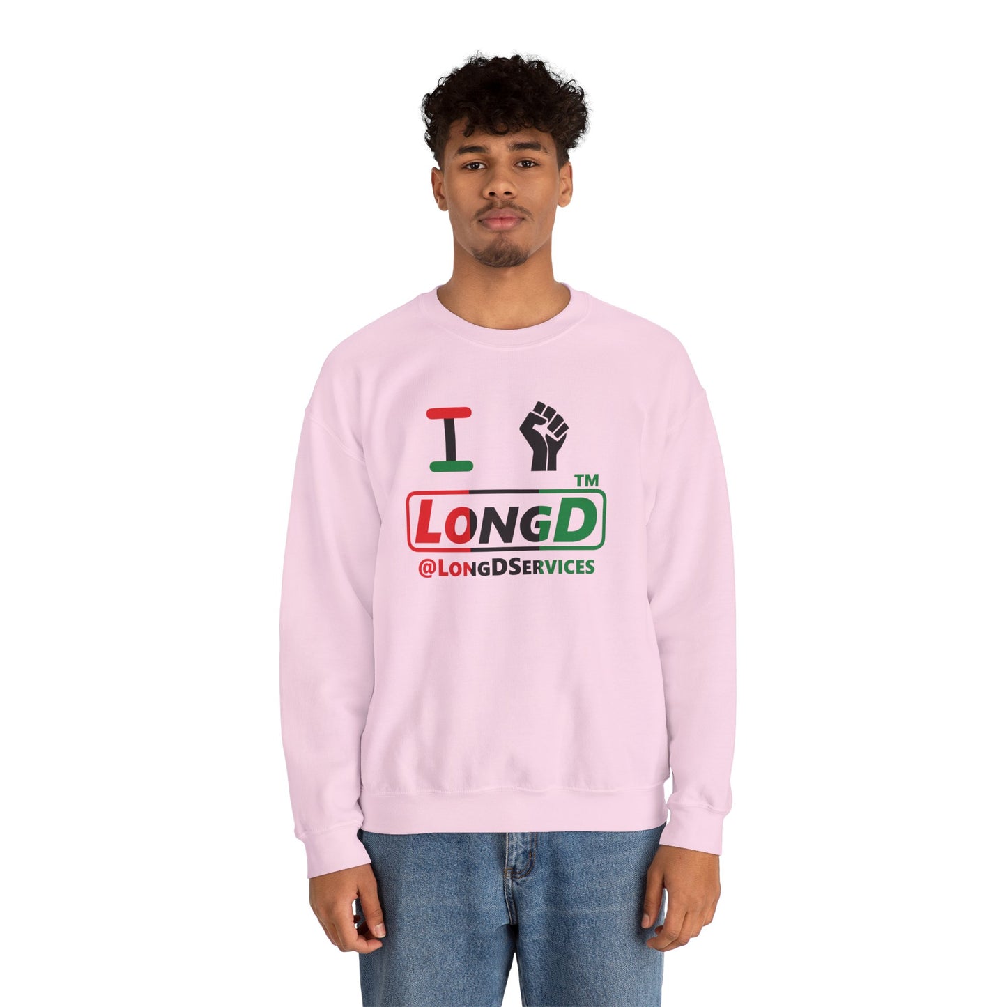 I fist LongD positive vertical 3-striped tag logo crewneck sweatshirt