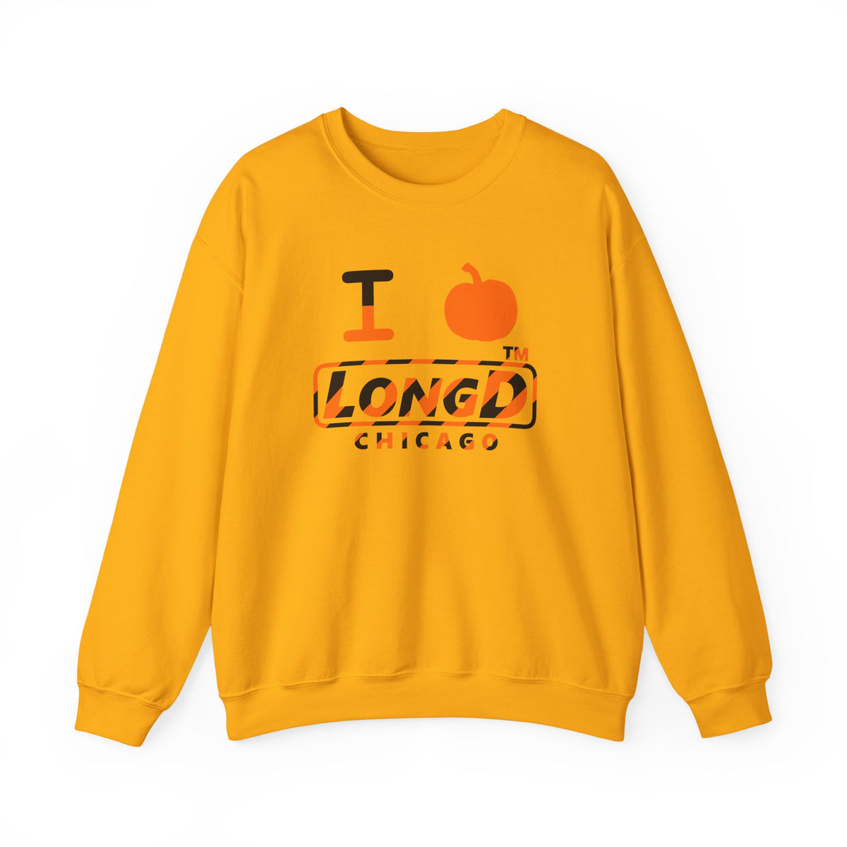 I pumpkin LongD Chicago positive 12-striped logo crewneck sweatshirt