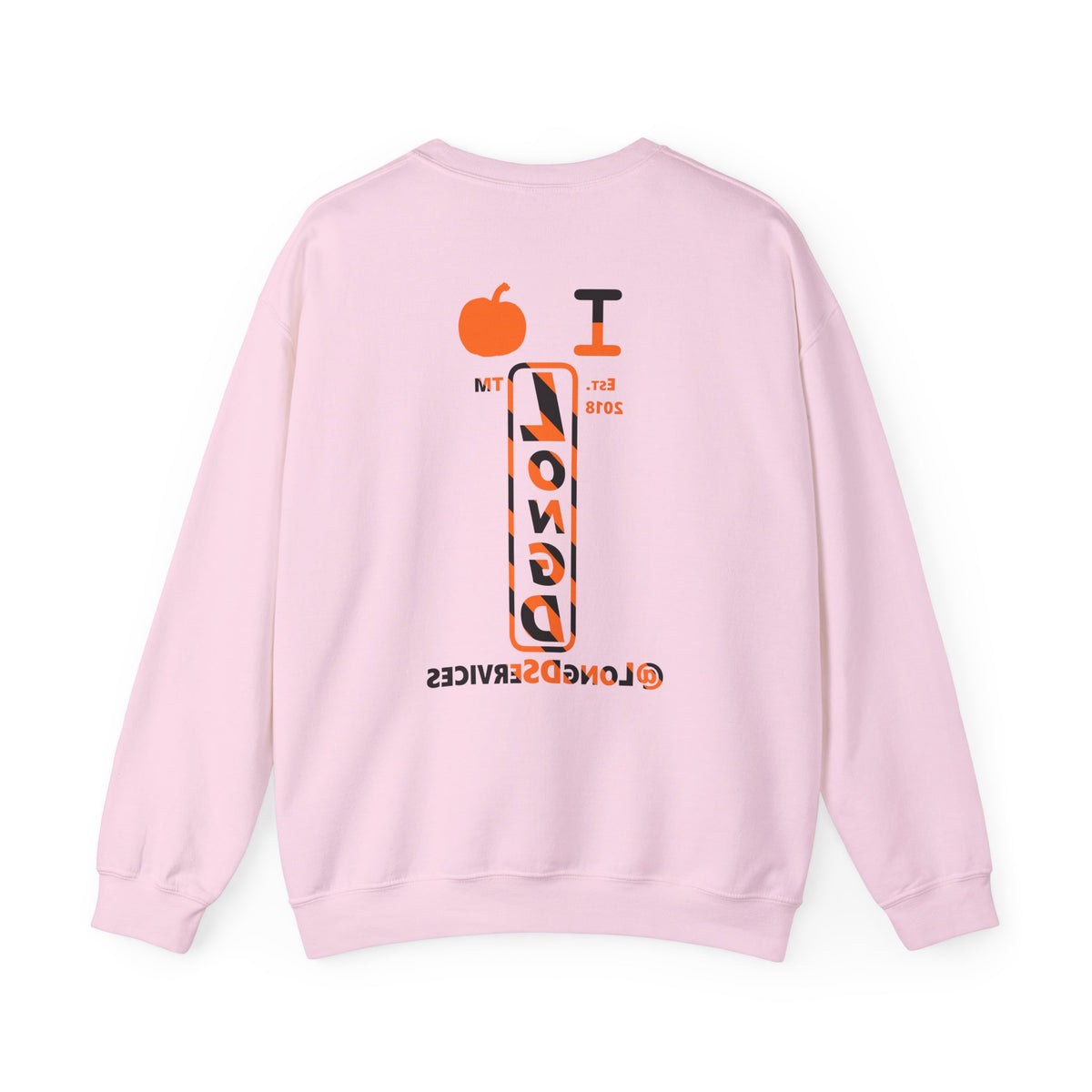I pumpkin LongD Tag positive upright pixel-weighted 12-striped front-back logo crewneck sweatshirt