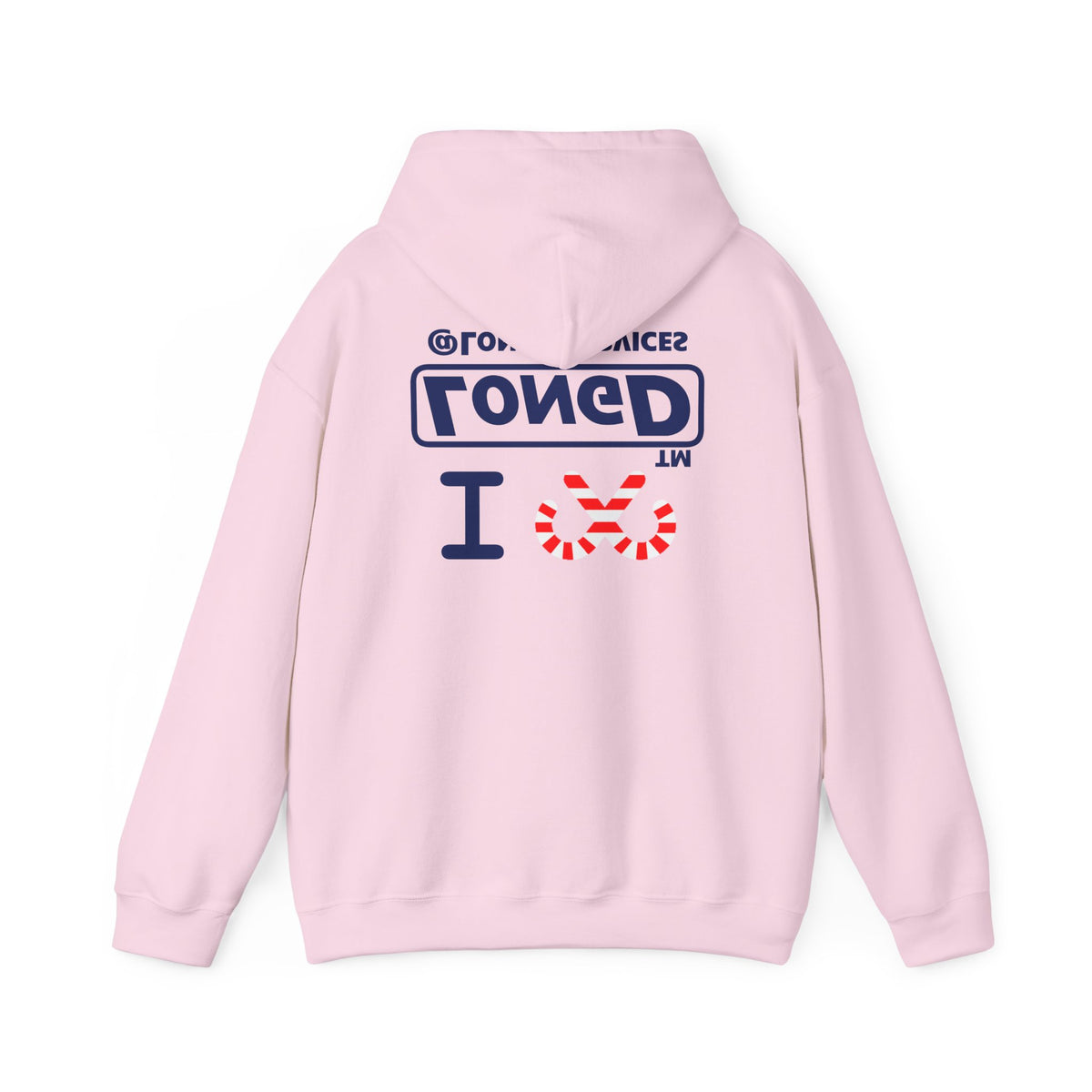 I candy cane LongD Tag positive official basic navy front-back logo hoodie
