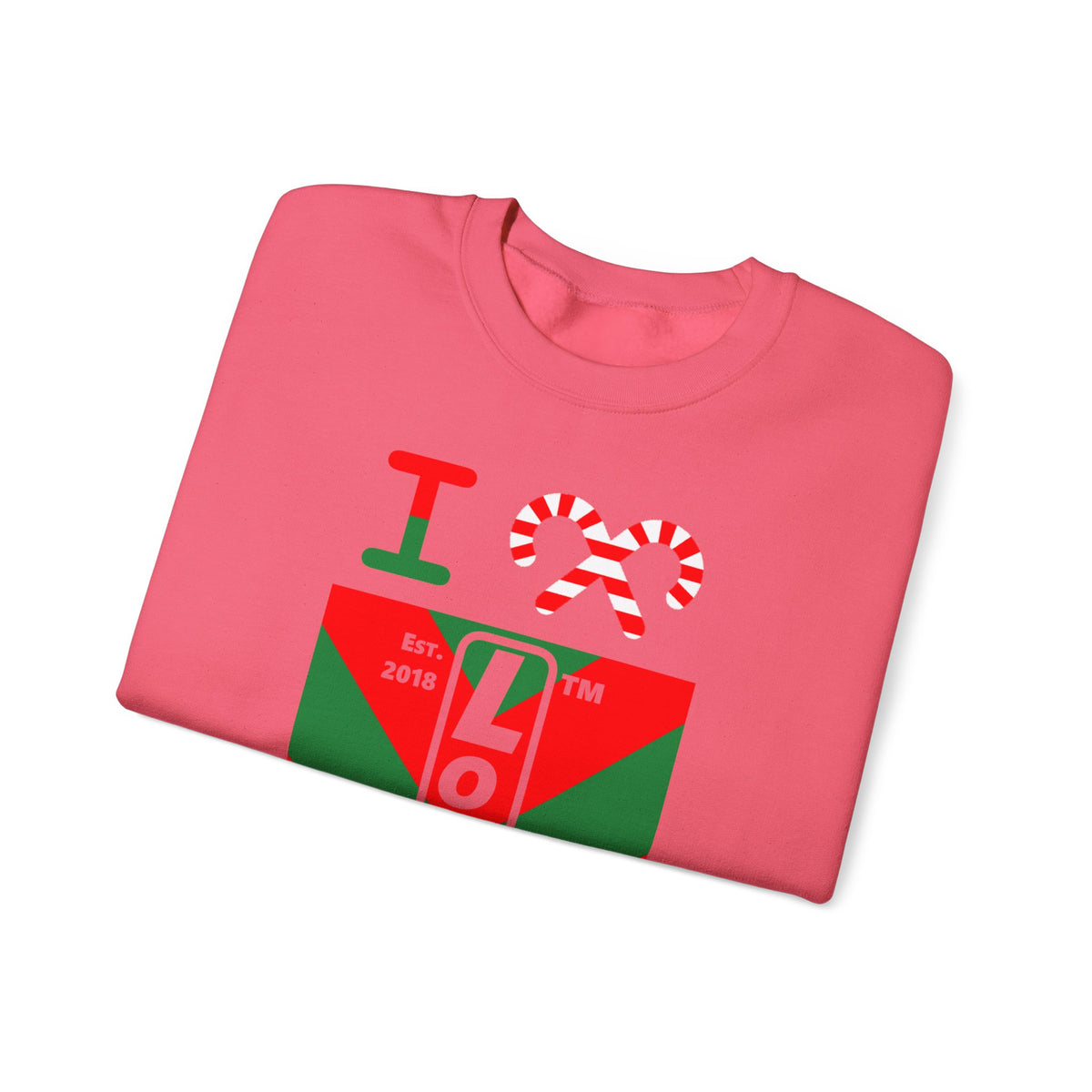 I candy cane LongD Hyde Park negative upright downward chevron logo crewneck sweatshirt