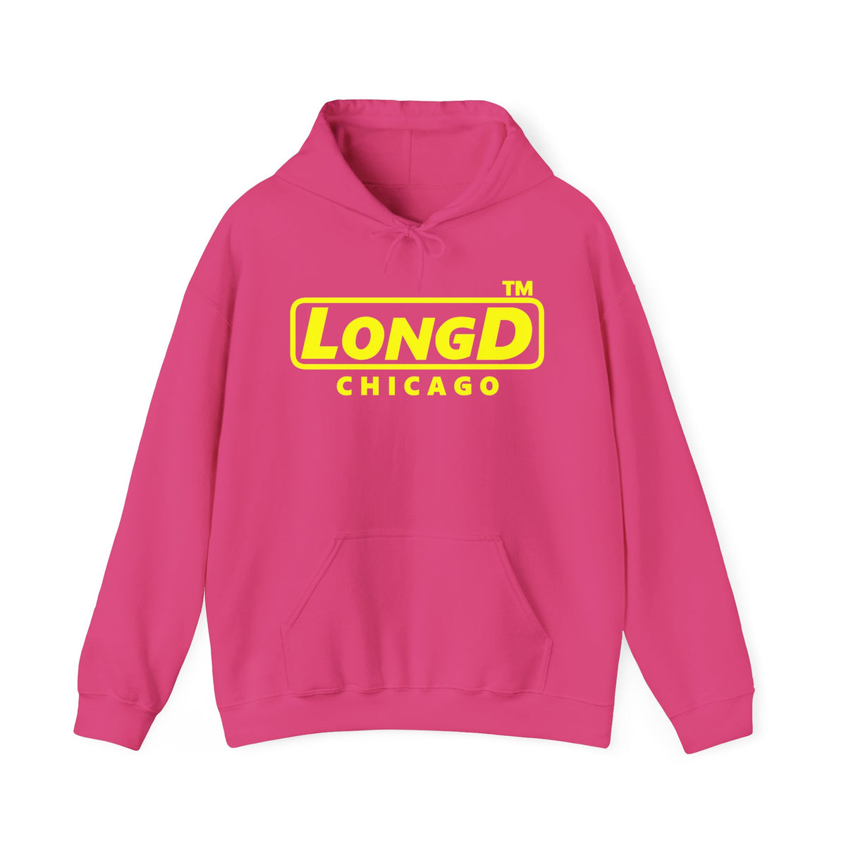 LongD Chicago positive alternate basic Yellow (FFFF00) logo hoodie