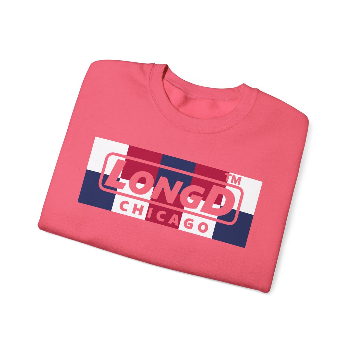 LongD negative 2x5 Chicago logo crewneck sweatshirt (patriotic colors)