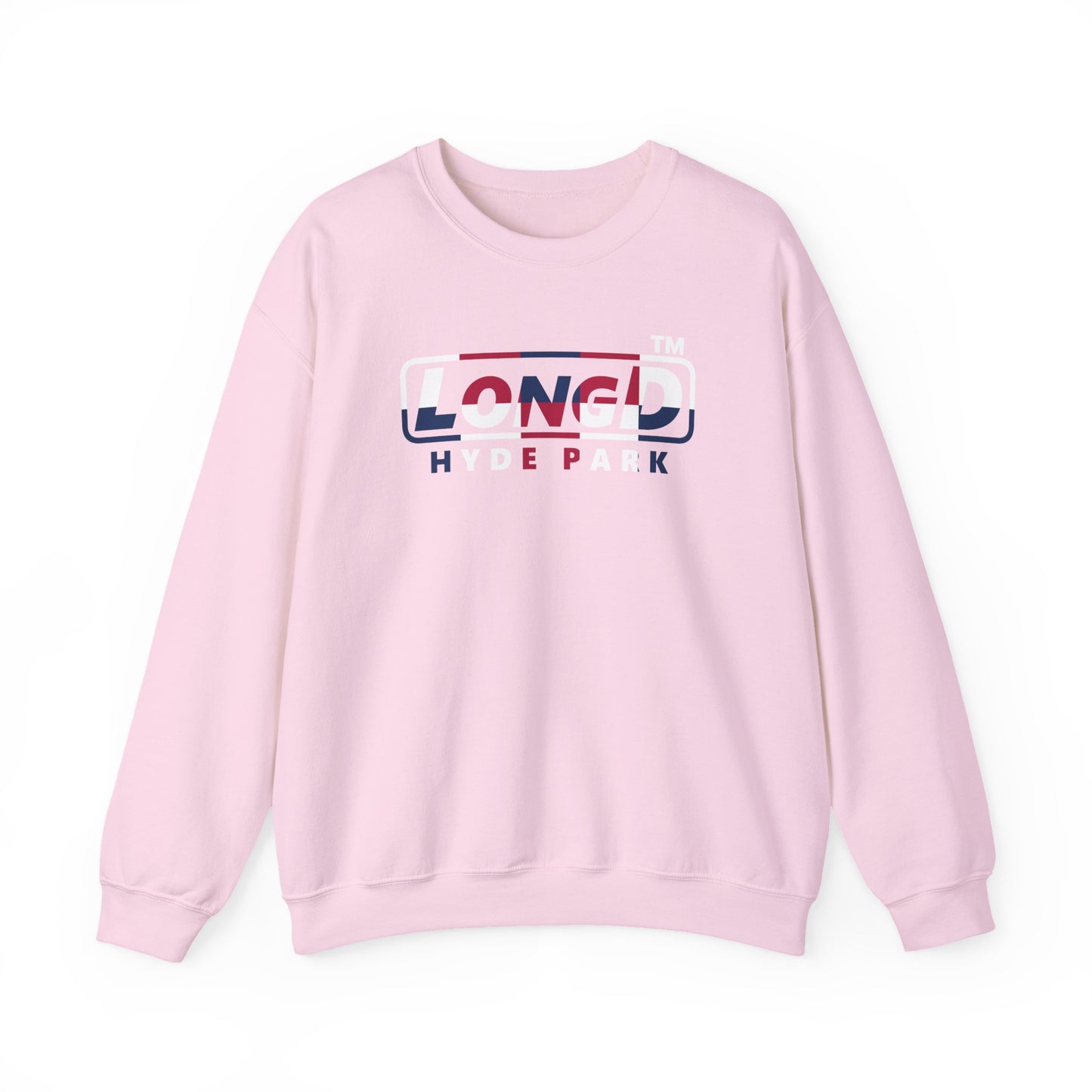 LongD positive 2x5 Hyde Park logo crewneck sweatshirt (patriotic colors)