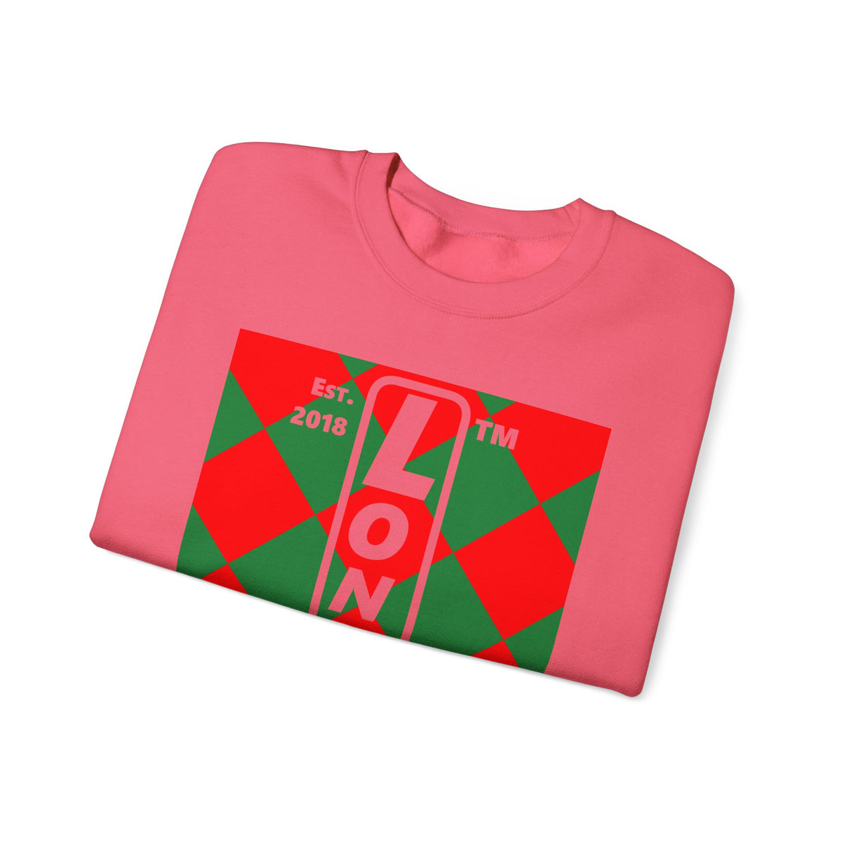 LongD Chicago negative upright argyle logo (Xmas colors) crewneck sweatshirt