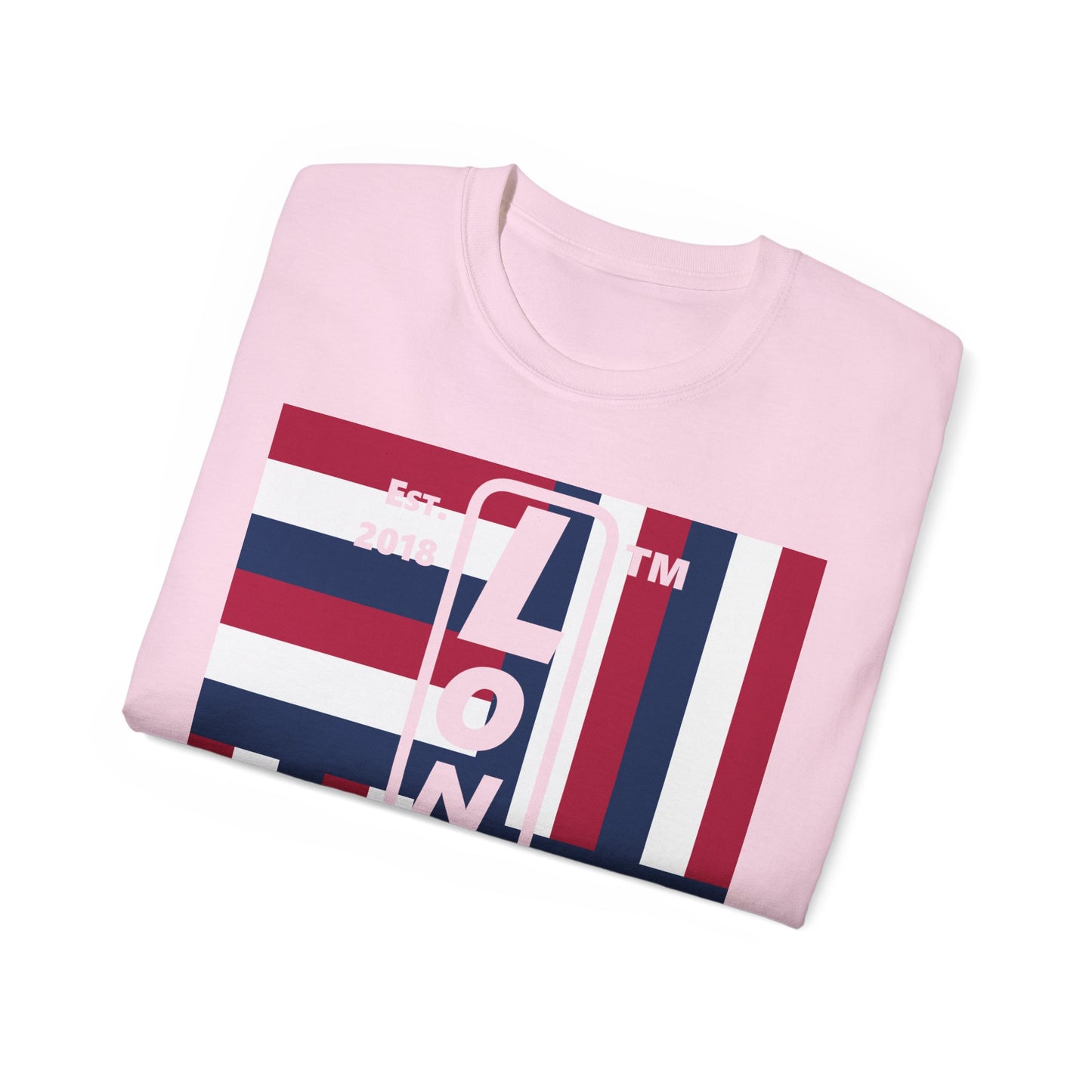 LongD cotton tee negative windmill 4-print Chicago upright logo (Patriotic colors)
