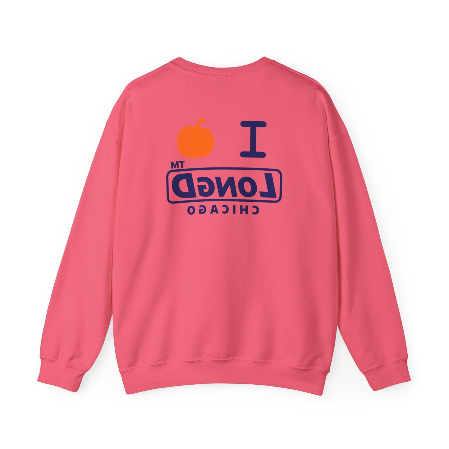 I pumpkin LongD Chicago positive basic Navy (002060) front-back logo crewneck sweatshirt