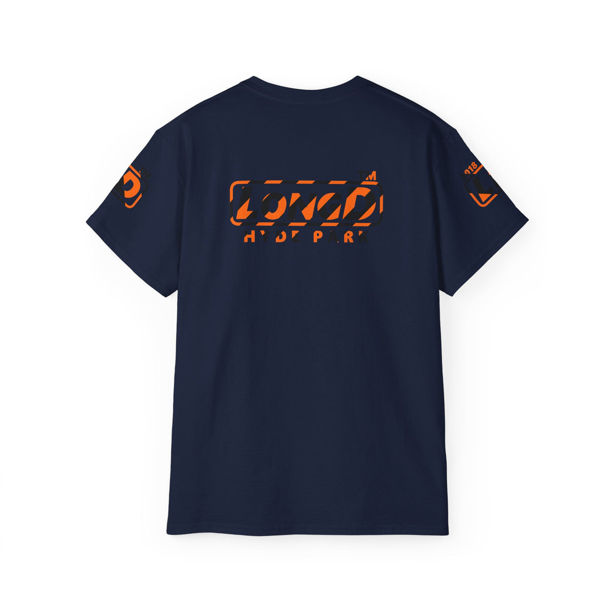 LongD Hyde Park positive 12-striped 4-print logo (Halloween colors) cotton tee