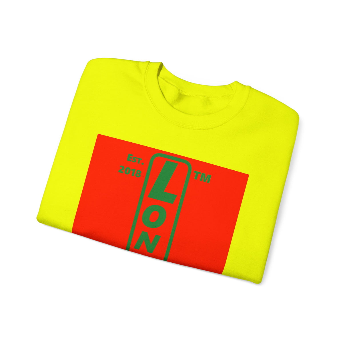 LongD Chicago upright logo positive green on negative red (Xmas colors) crewneck sweatshirt