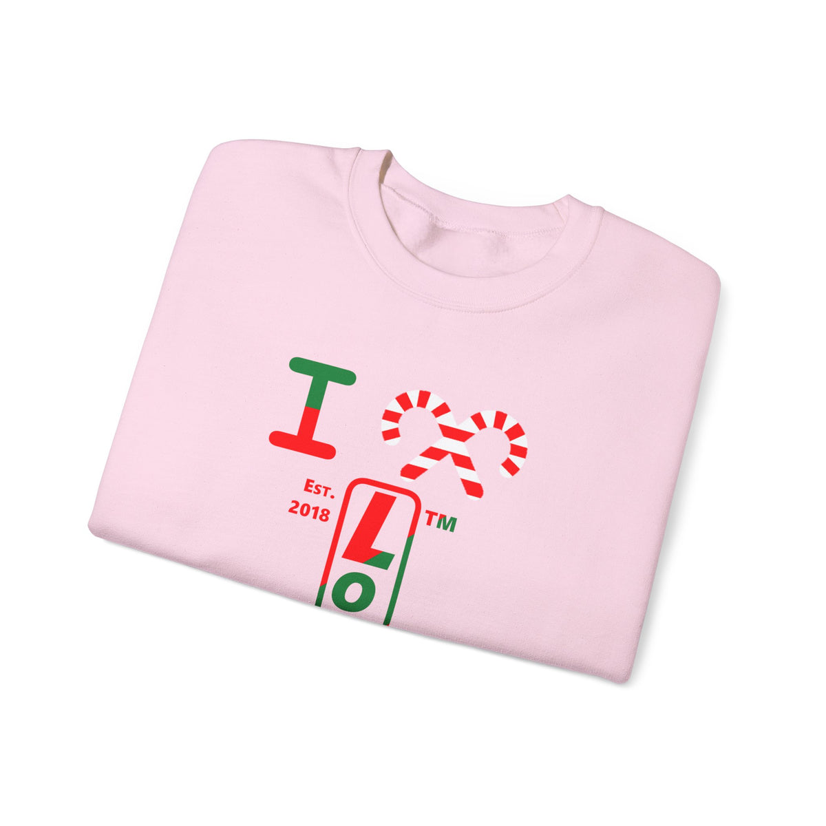 I candy cane LongD Hyde Park positive upright pixel-weighted 4-striped 4-print logo crewneck sweatshirt