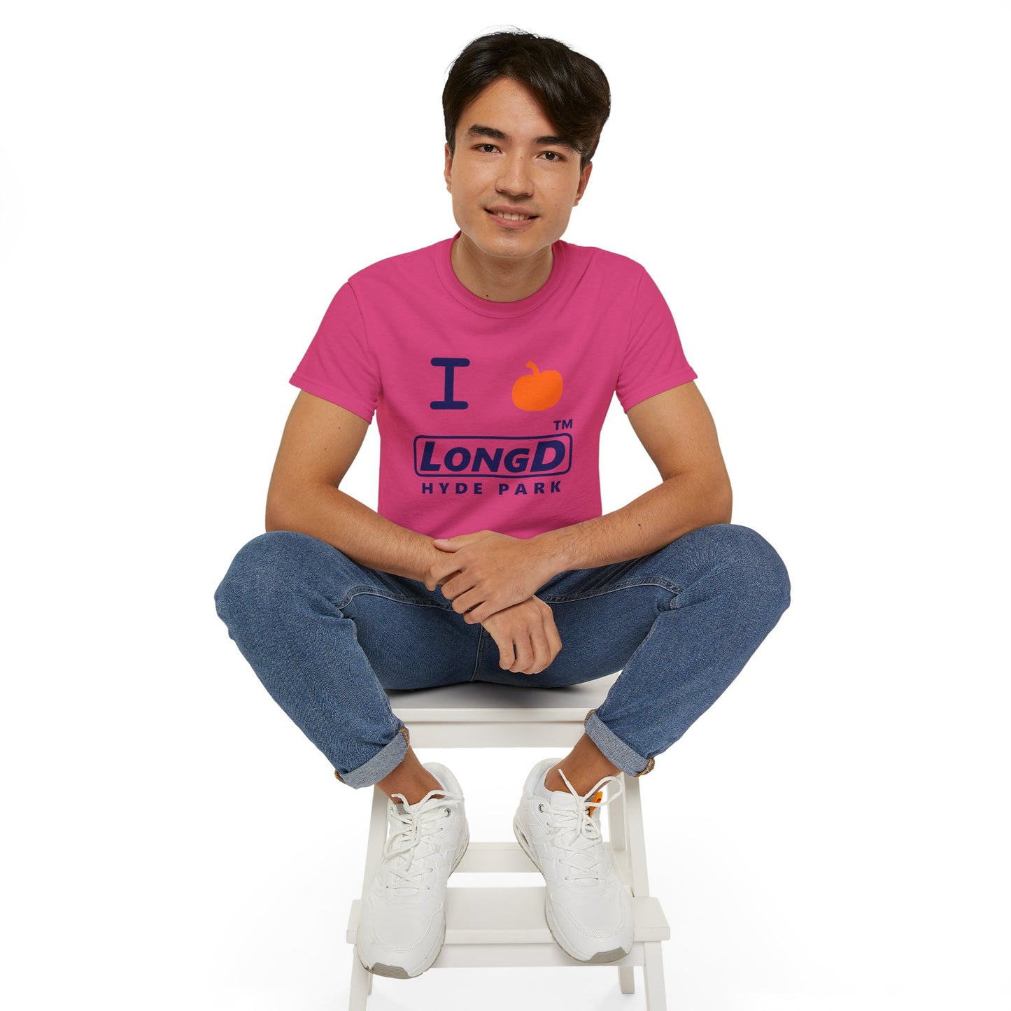 I Pumpkin LongD® Logo Cotton Tee positive blue basic Hyde Park logo