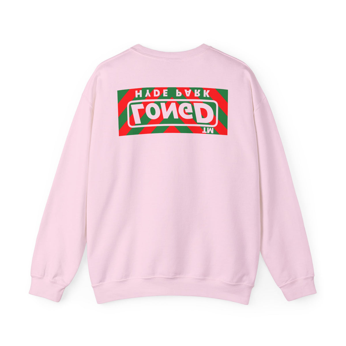 LongD Hyde Park negative downward chevron front-back logo (Xmas colors) crewneck sweatshirt
