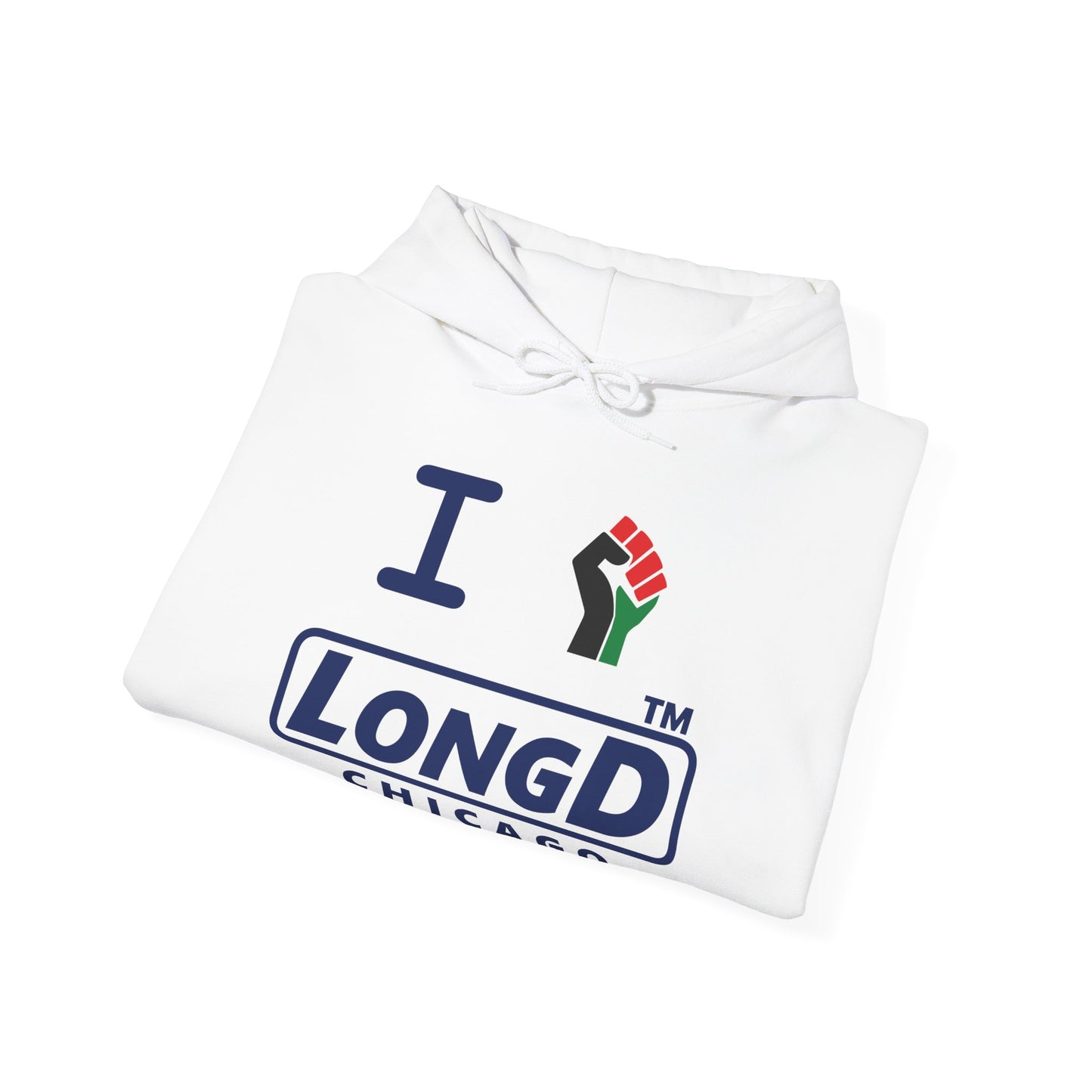I fist LongD® basic official Chicago logo Hoodie (Juneteenth colors)