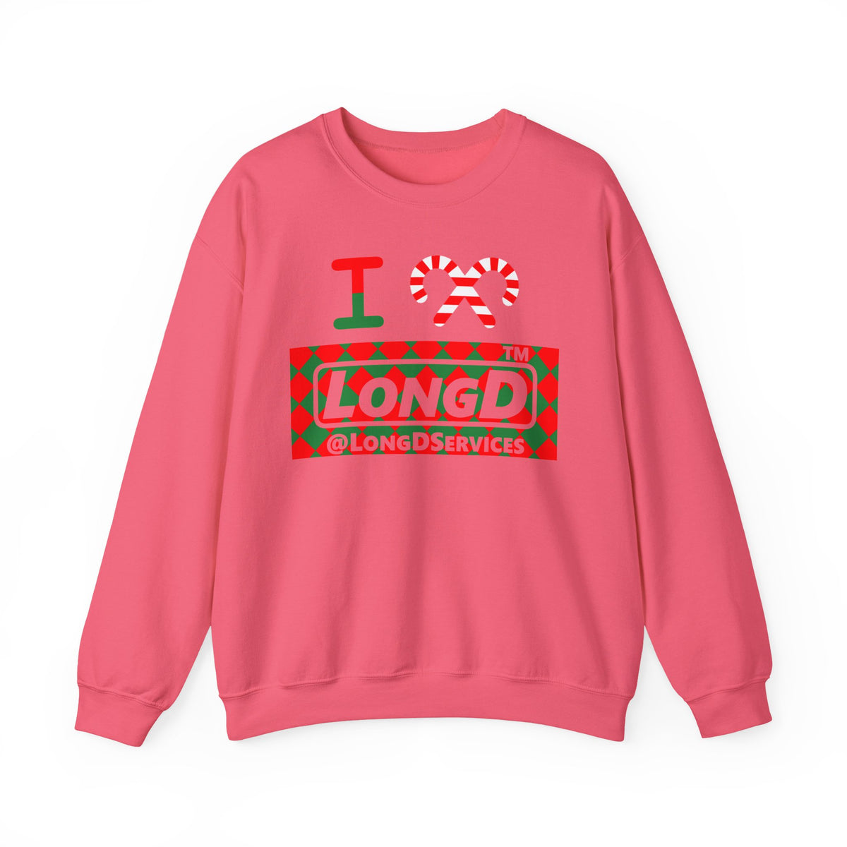 I candy cane LongD Tag negative argyle logo crewneck sweatshirt