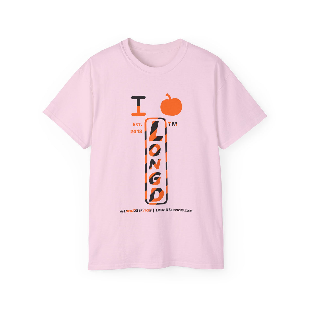 I pumpkin LongD Tag-domain positive upright pixel-weighted 12-striped logo cotton tee