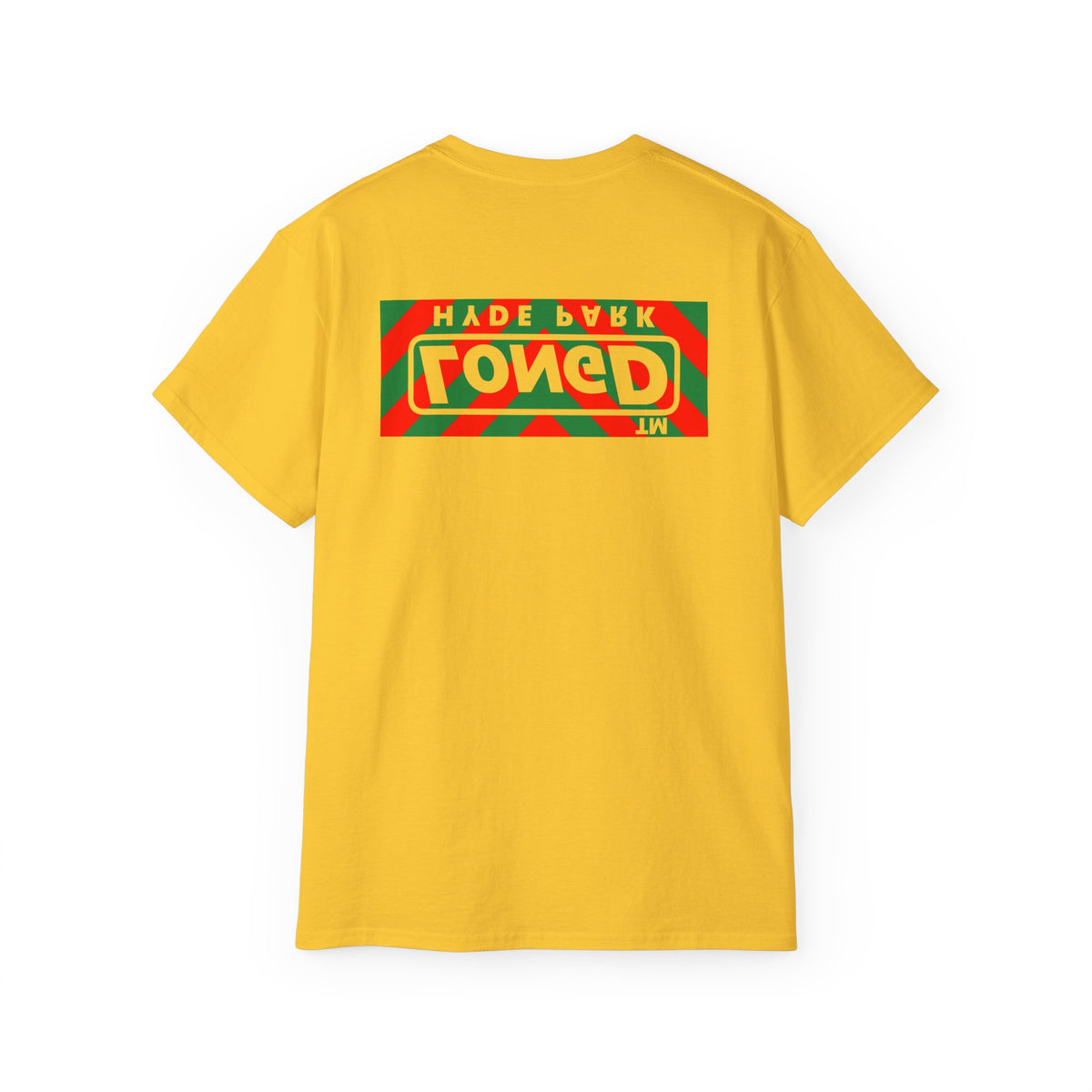 LongD Hyde Park negative downward chevron front-back logo (Xmas colors) cotton tee
