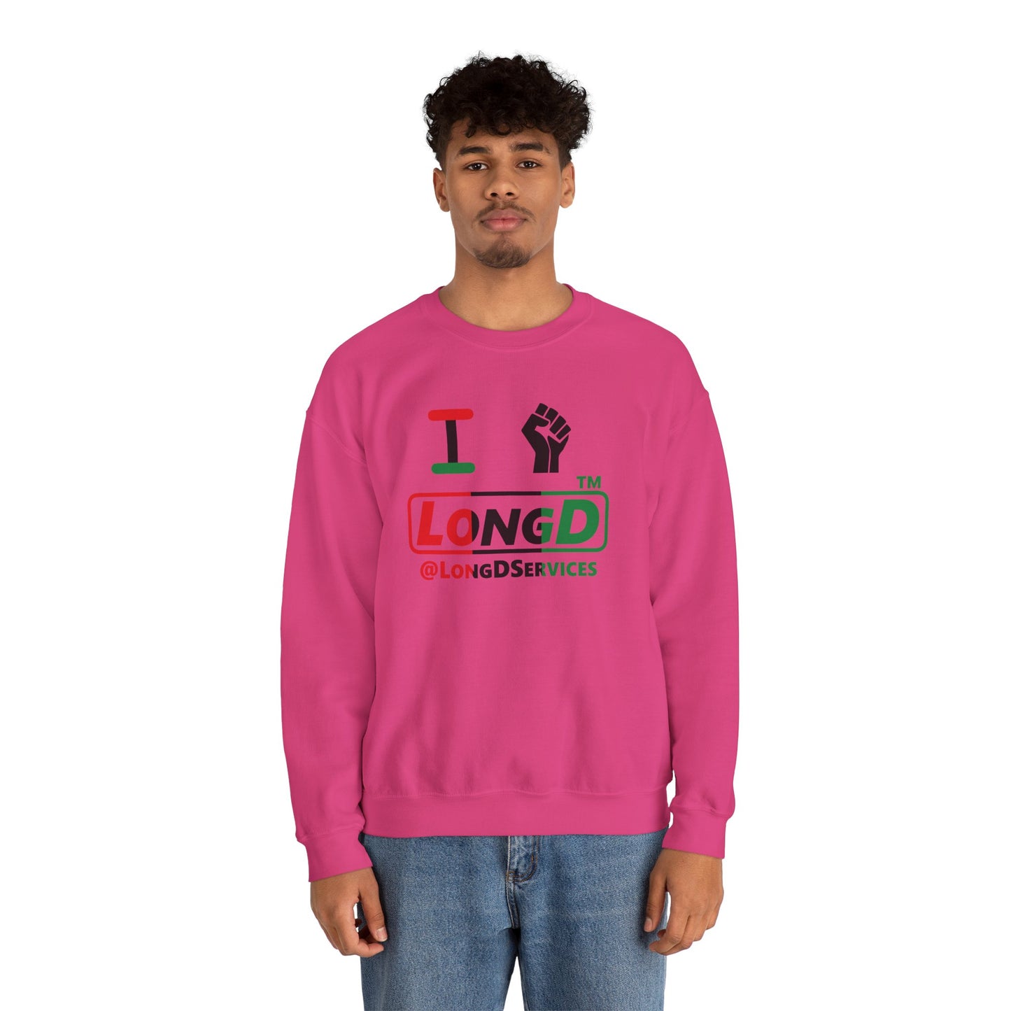 I fist LongD positive vertical 3-striped tag logo crewneck sweatshirt
