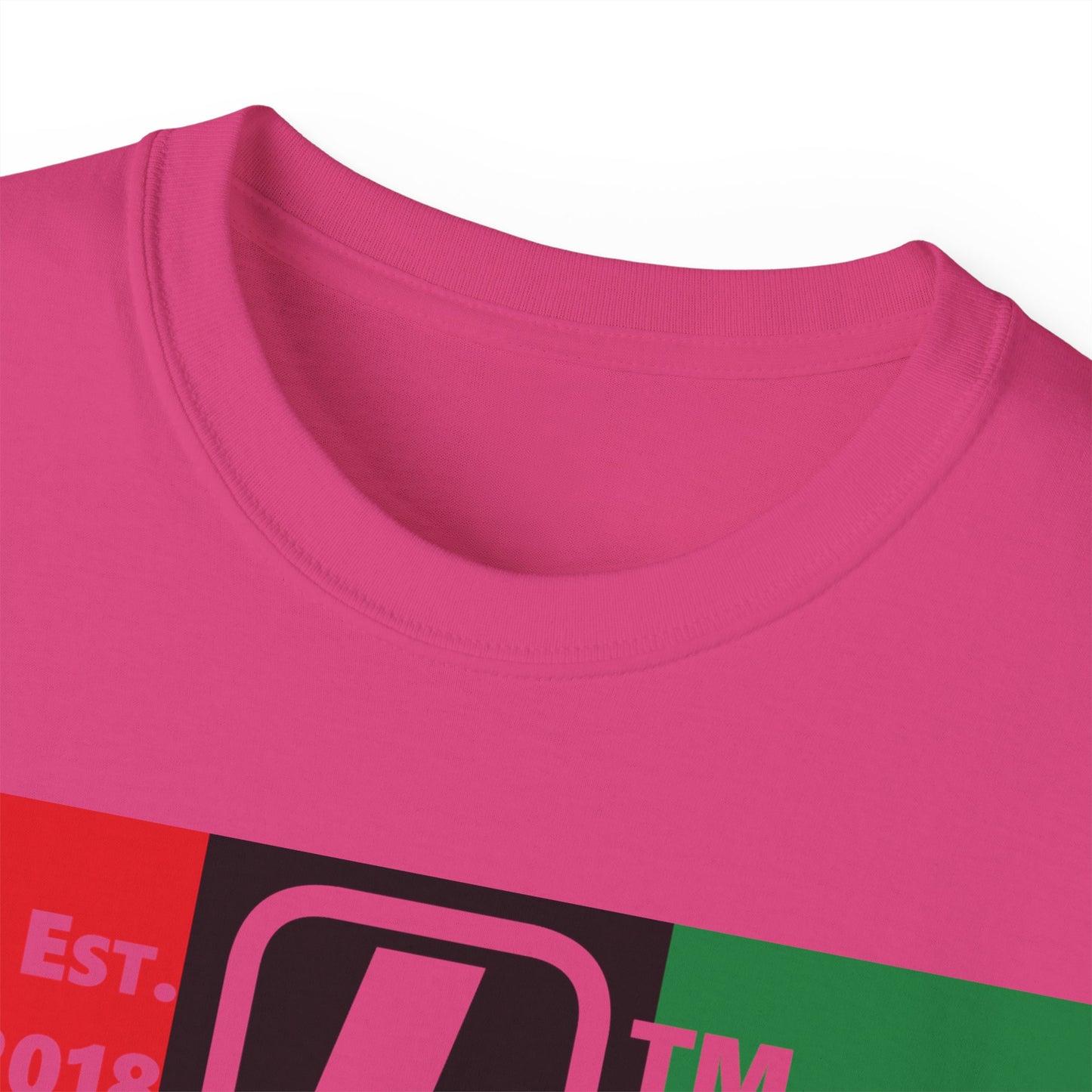 LongD Cotton Tee negative vertical striped Hyde Park upright logo (Juneteenth colors)