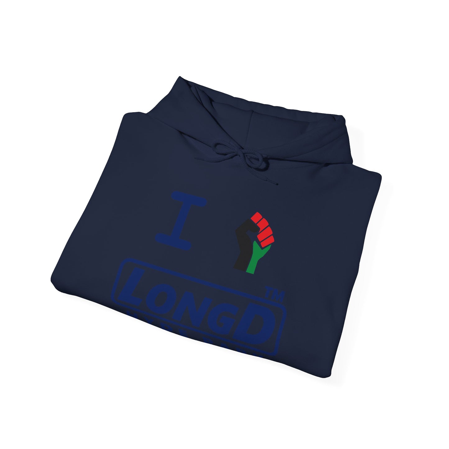 I fist LongD® basic official Hyde Park logo Hoodie (Juneteenth colors)