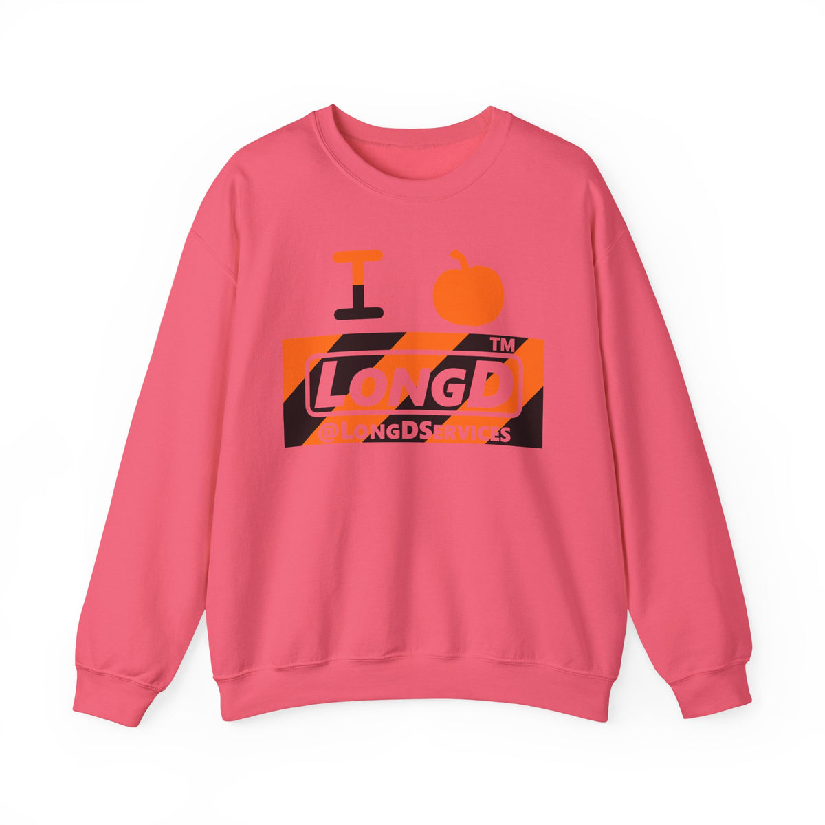 I pumpkin LongD Tag negative diagonal 6-striped logo crewneck sweatshirt