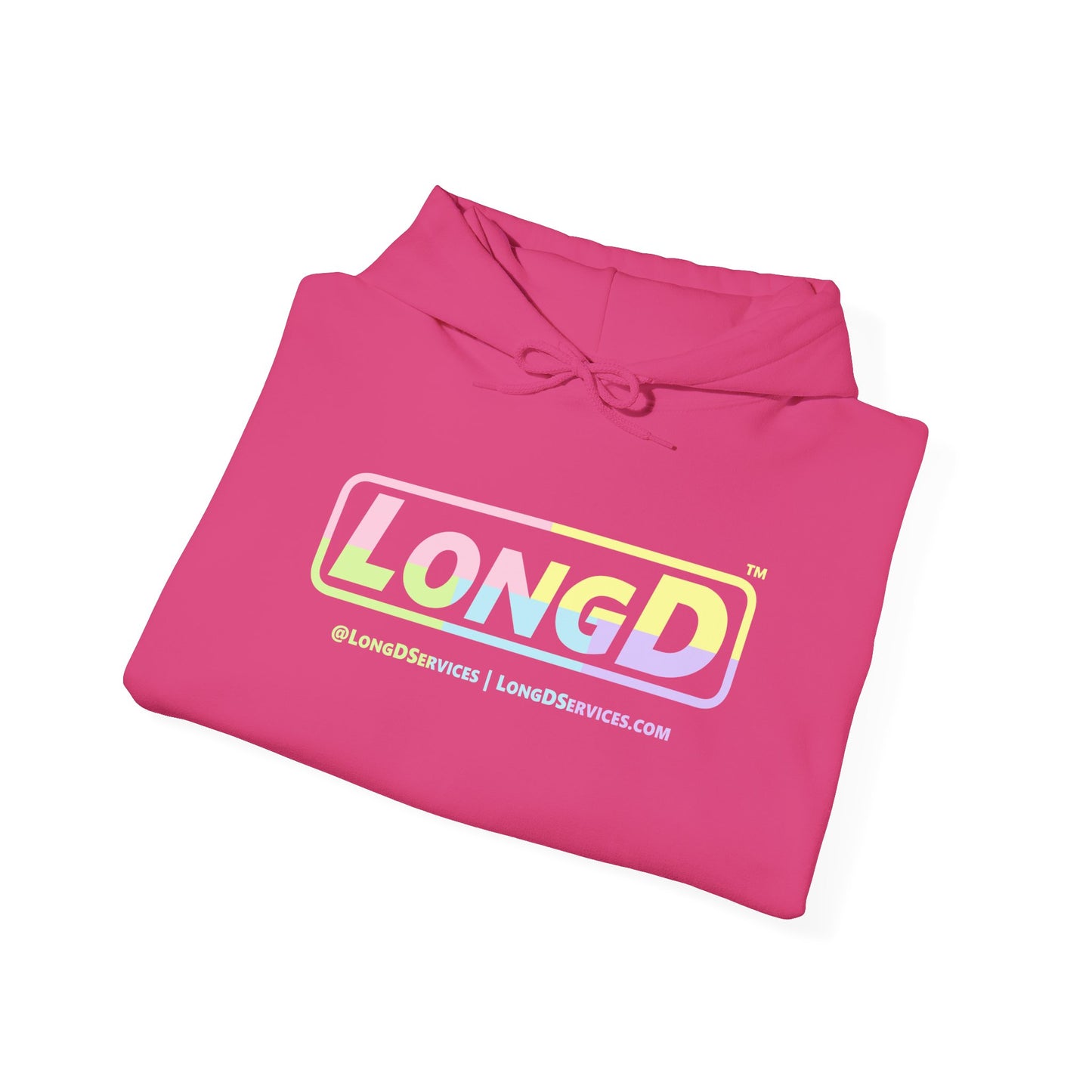 LongD® Logo Hoodie pastel variety text coloration