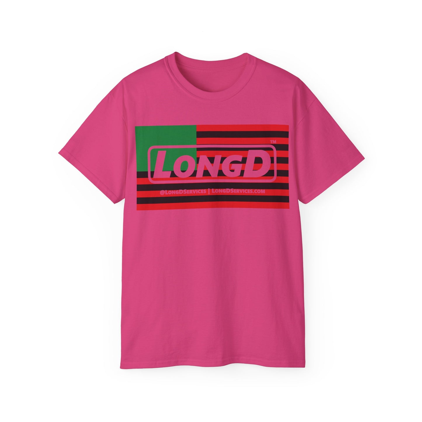 LongD® Logo Cotton Tee Juneteenth negative flag