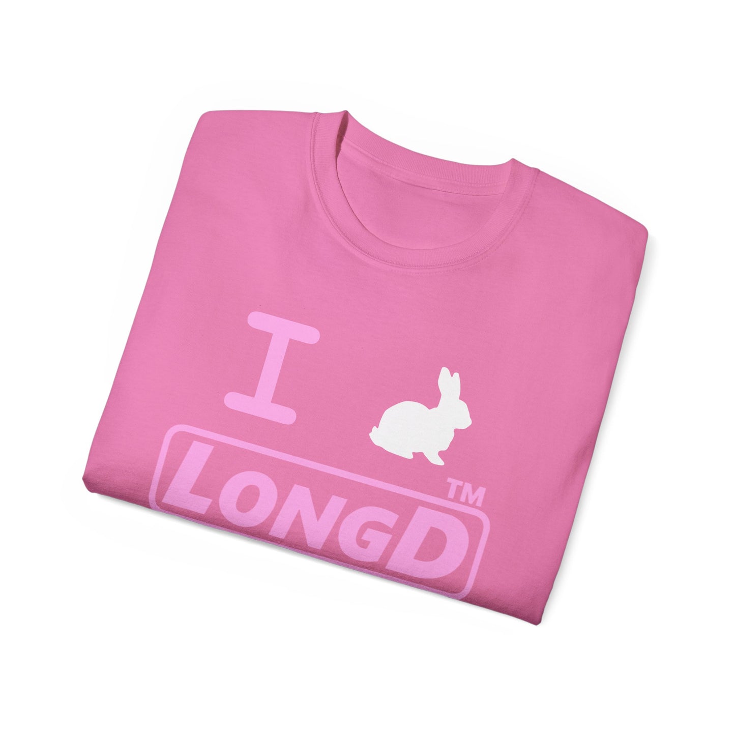 I Bunny LongD® positive pink Chicago Logo Cotton Tee