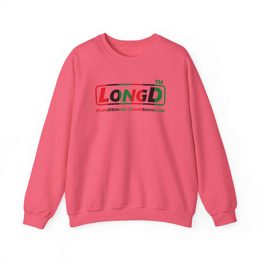 LongD positive vertical 6-striped tag-domain logo crewneck sweatshirt (Juneteenth colors)