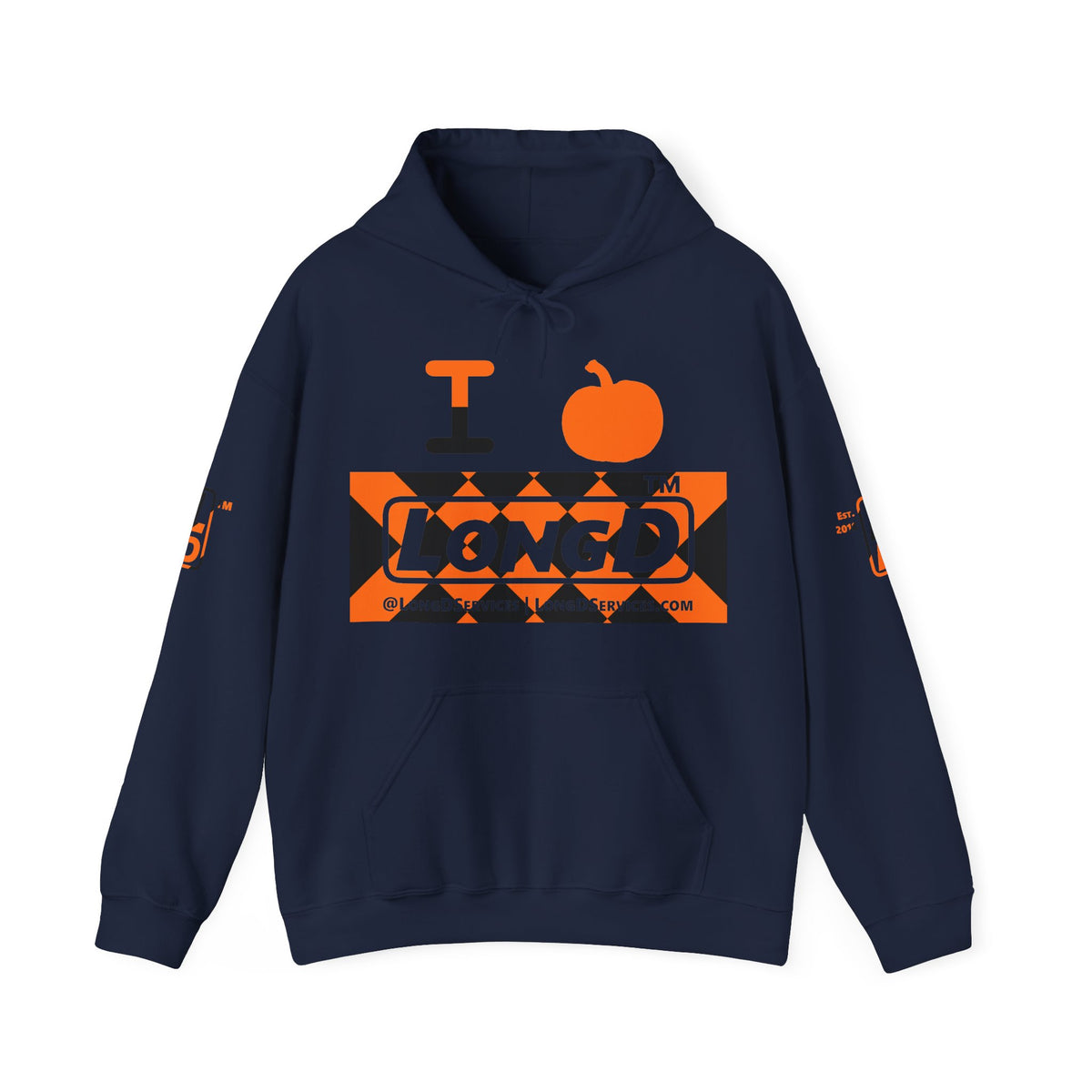 I pumpkin LongD Tag-domain negative stylized argyle 4-print logo hoodie